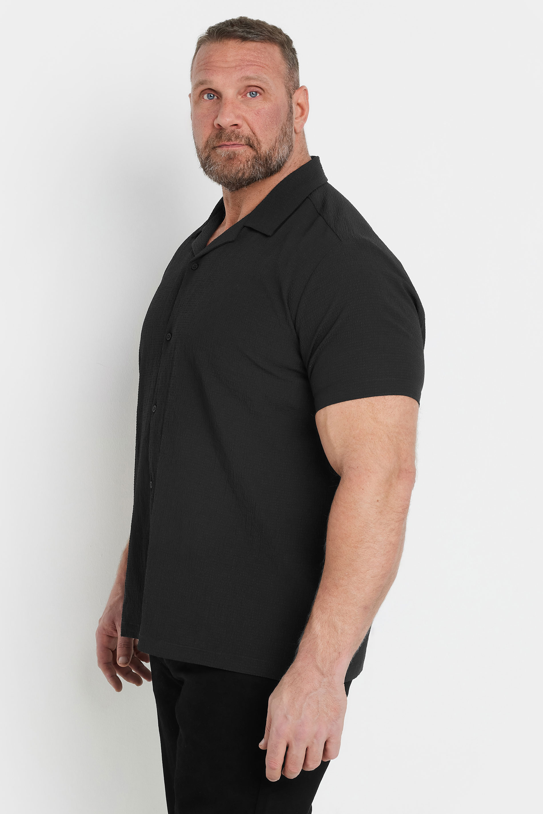 BadRhino Big & Tall Black Seersucker Shirt | BadRhino 3