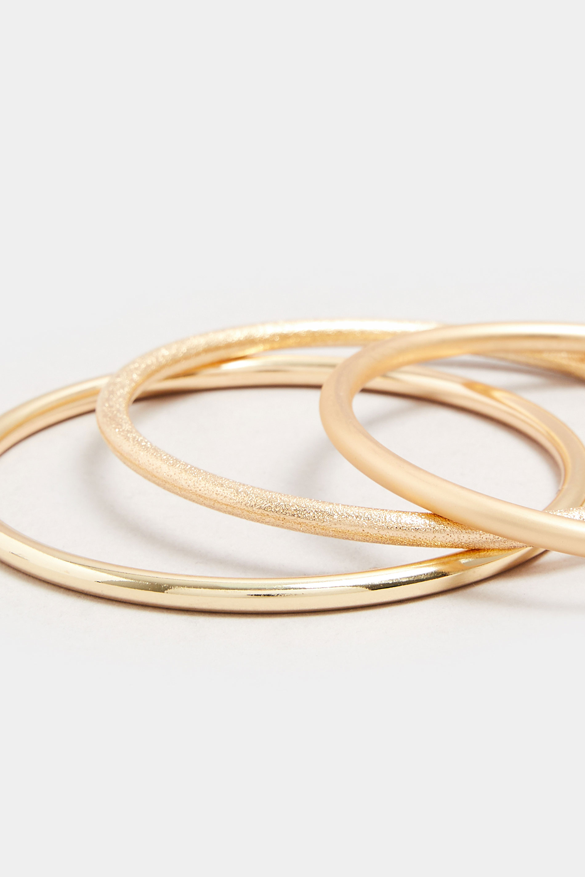 3 PACK Gold Tone Bangle Set | Yours Clothing 3