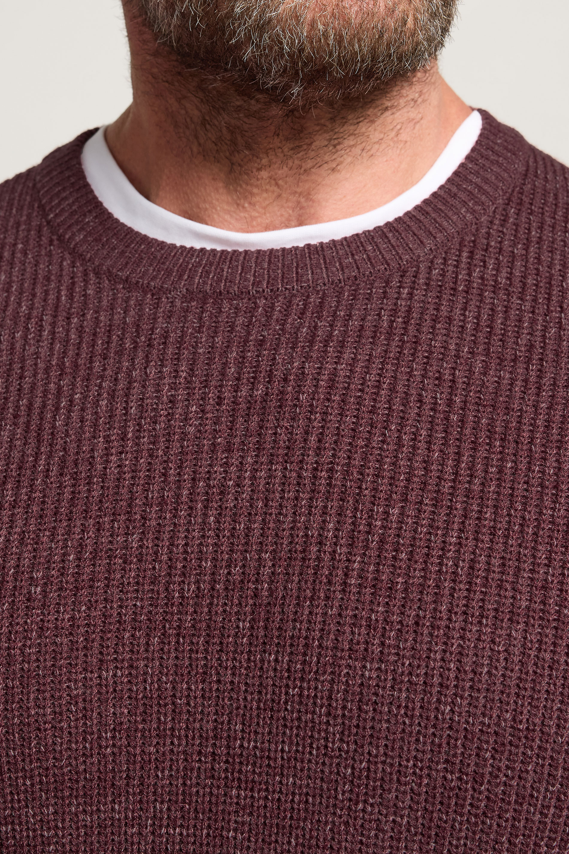 BadRhino Big & Tall Burgundy Red Crew Neck Knitted Jumper | BadRhino 4