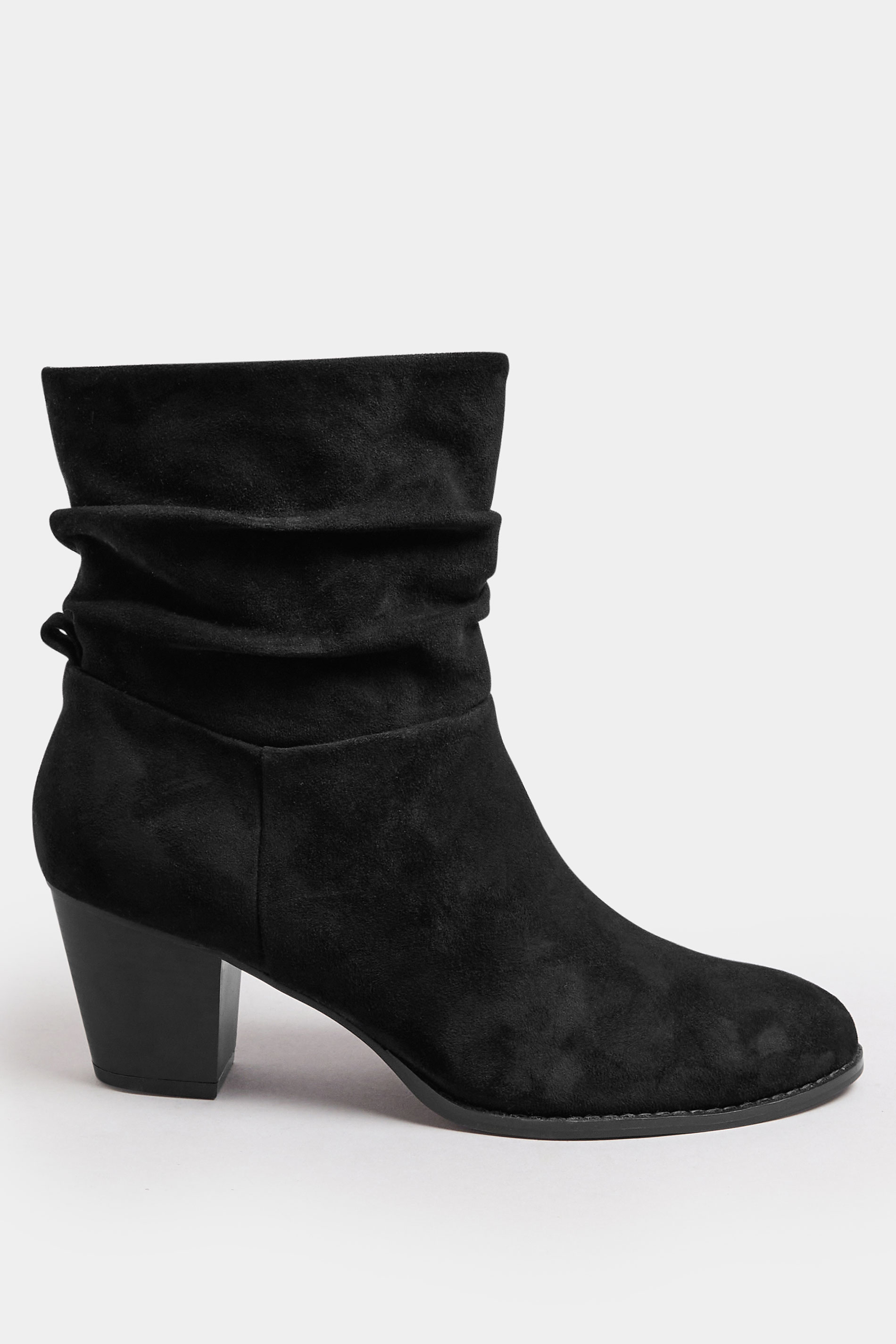 LTS Black Faux Suede Western Boots In Standard Fit | Long Tall Sally 3