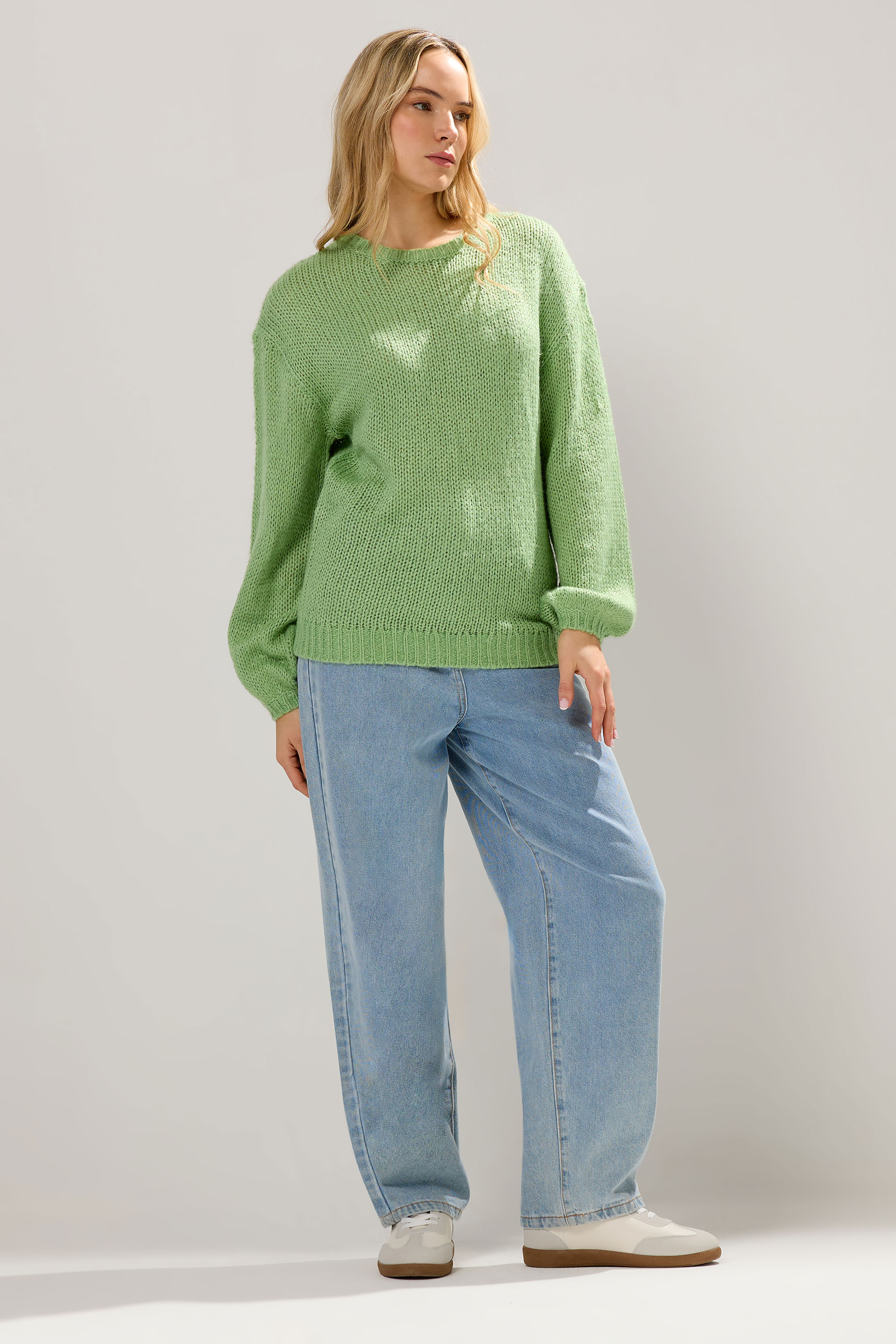 LTS Tall Green Balloon Sleeve Jumper | Long Tall Sally  2