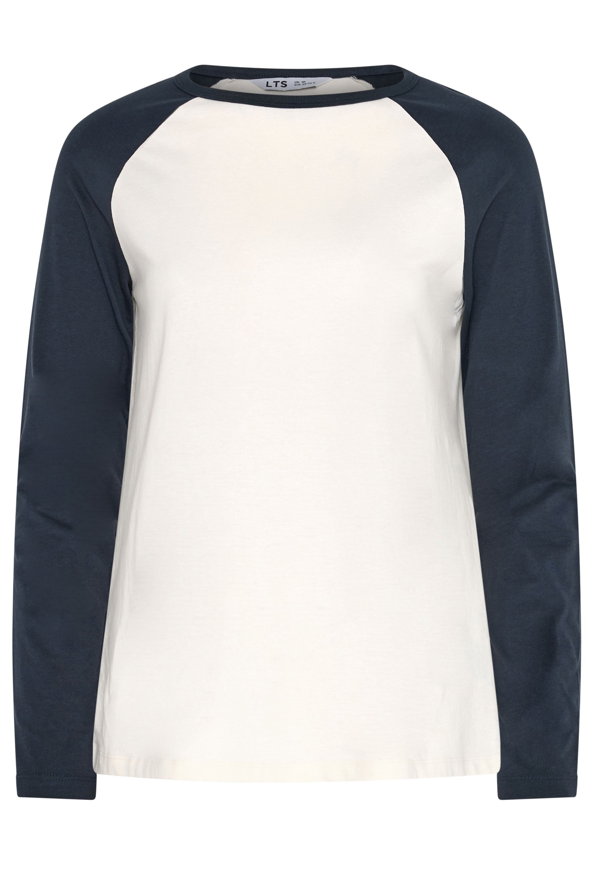 LTS Tall Women's Navy Blue & White Raglan Cotton T-Shirt | Long Tall Sally 5