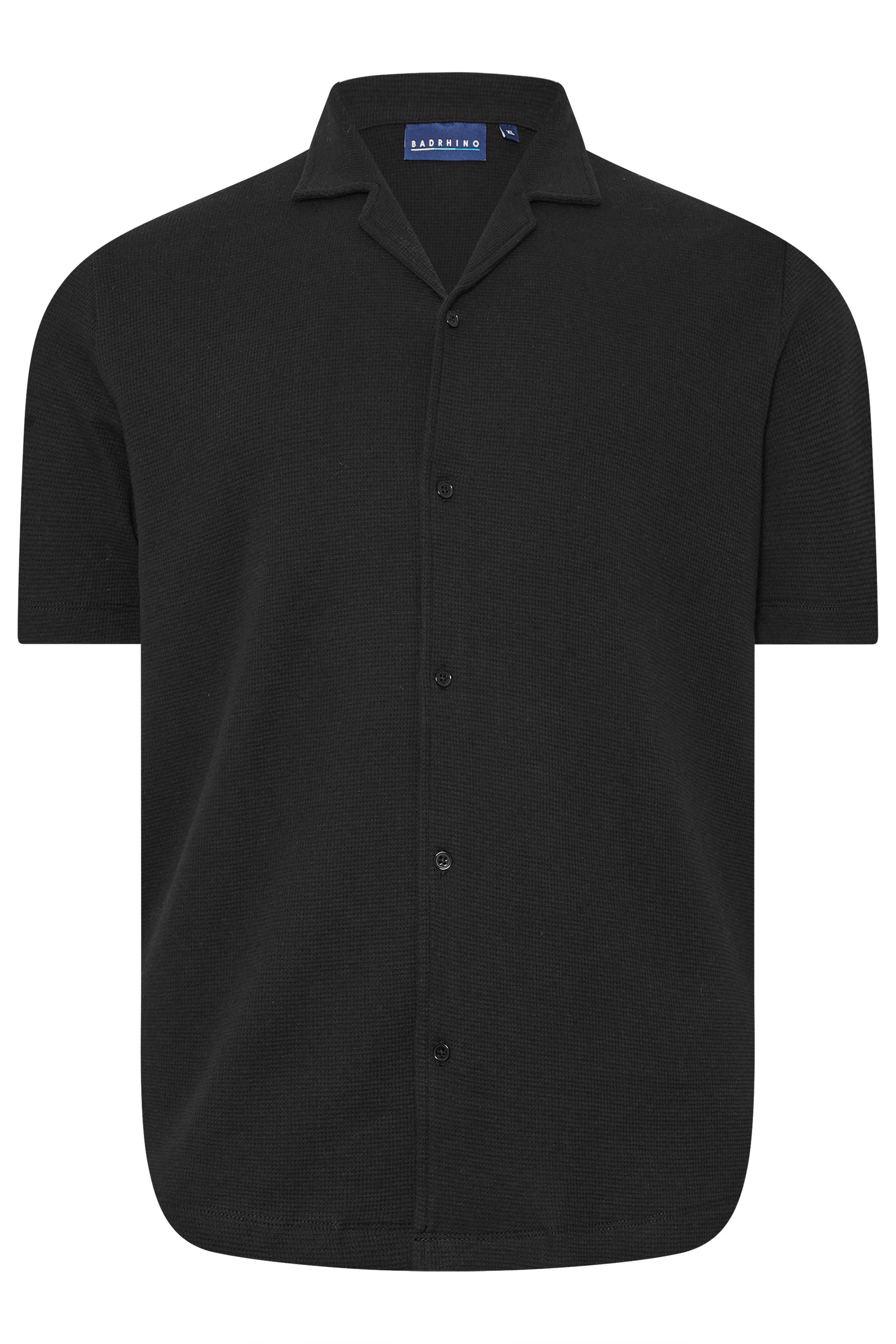 BadRhino Big & Tall Black Short Sleeve Textured Shirt | BadRhino 8