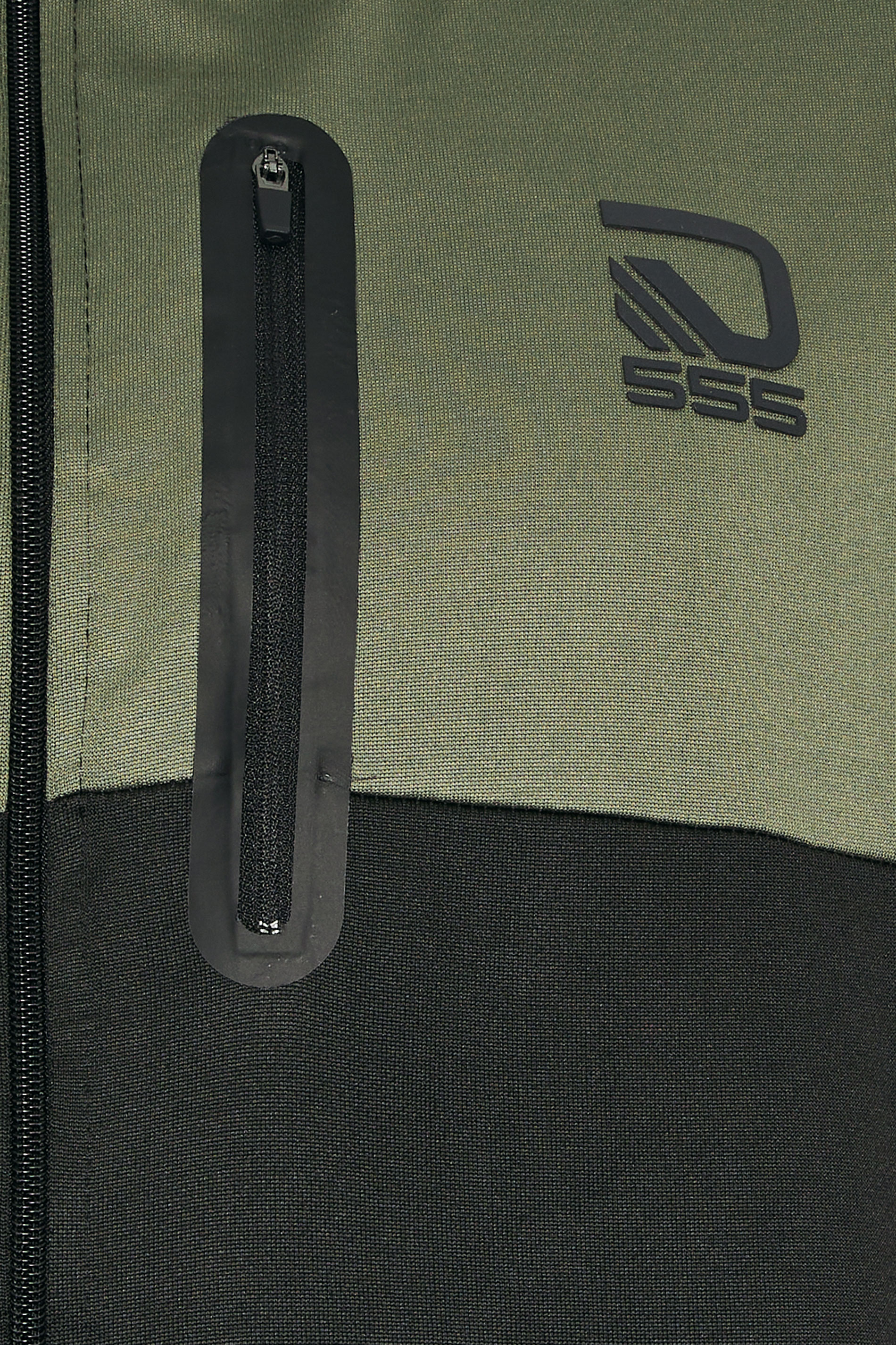 D555 Big & Tall Black Dry Wear Panel Zip Through Hoodie | BadRhino 3