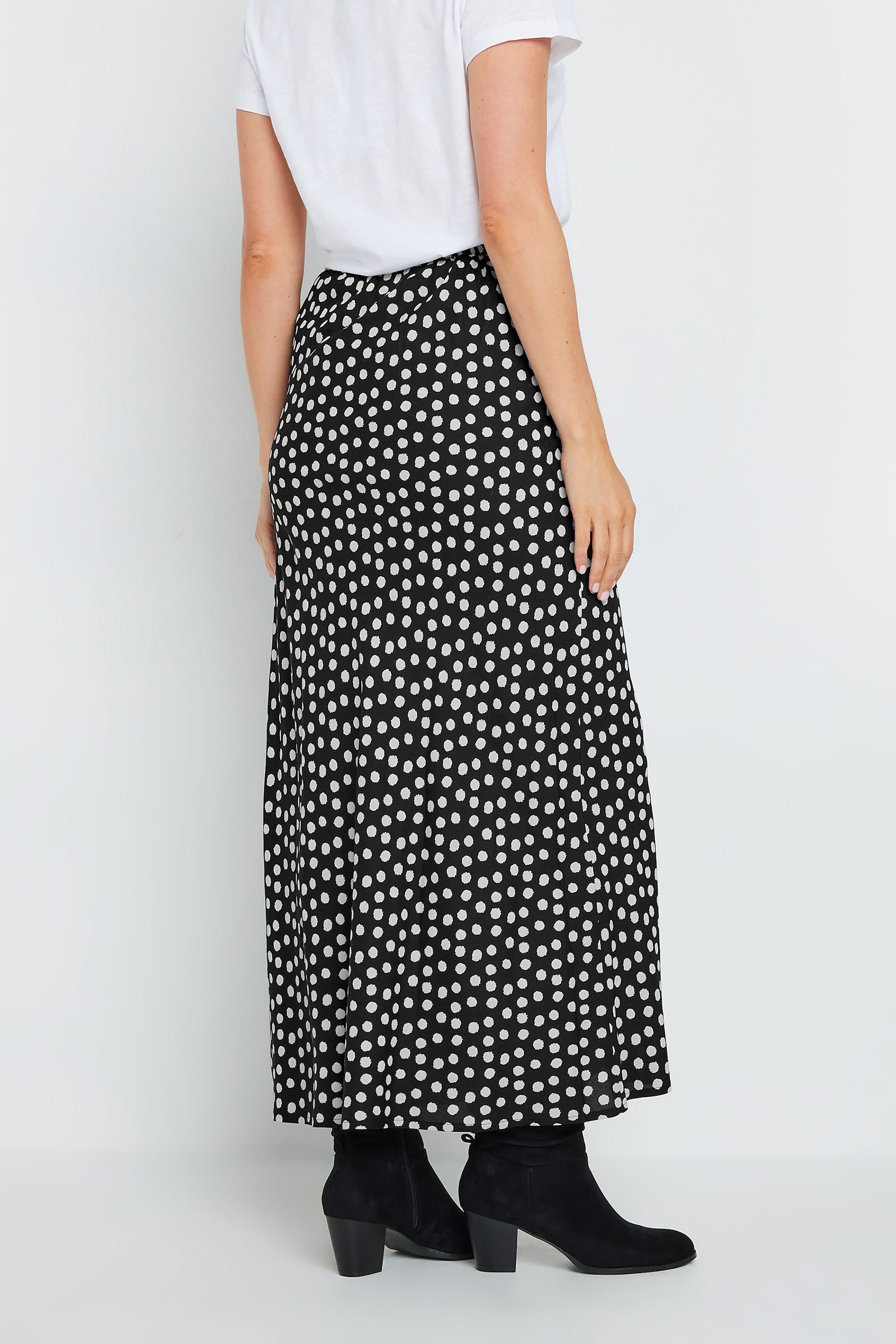 LTS Tall Women's Black & White Spot Print Midaxi Skirt