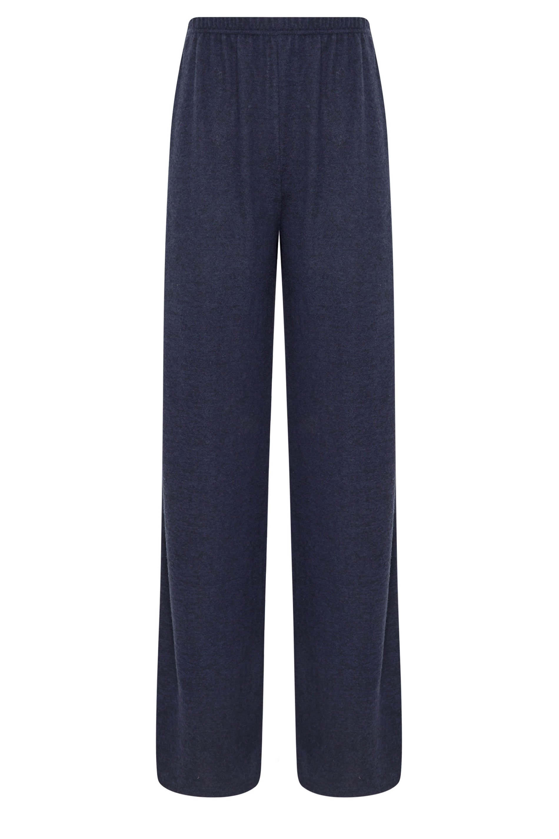 LTS Tall Navy Blue Soft Touch Wide Leg Trousers | Long Tall Sally 5