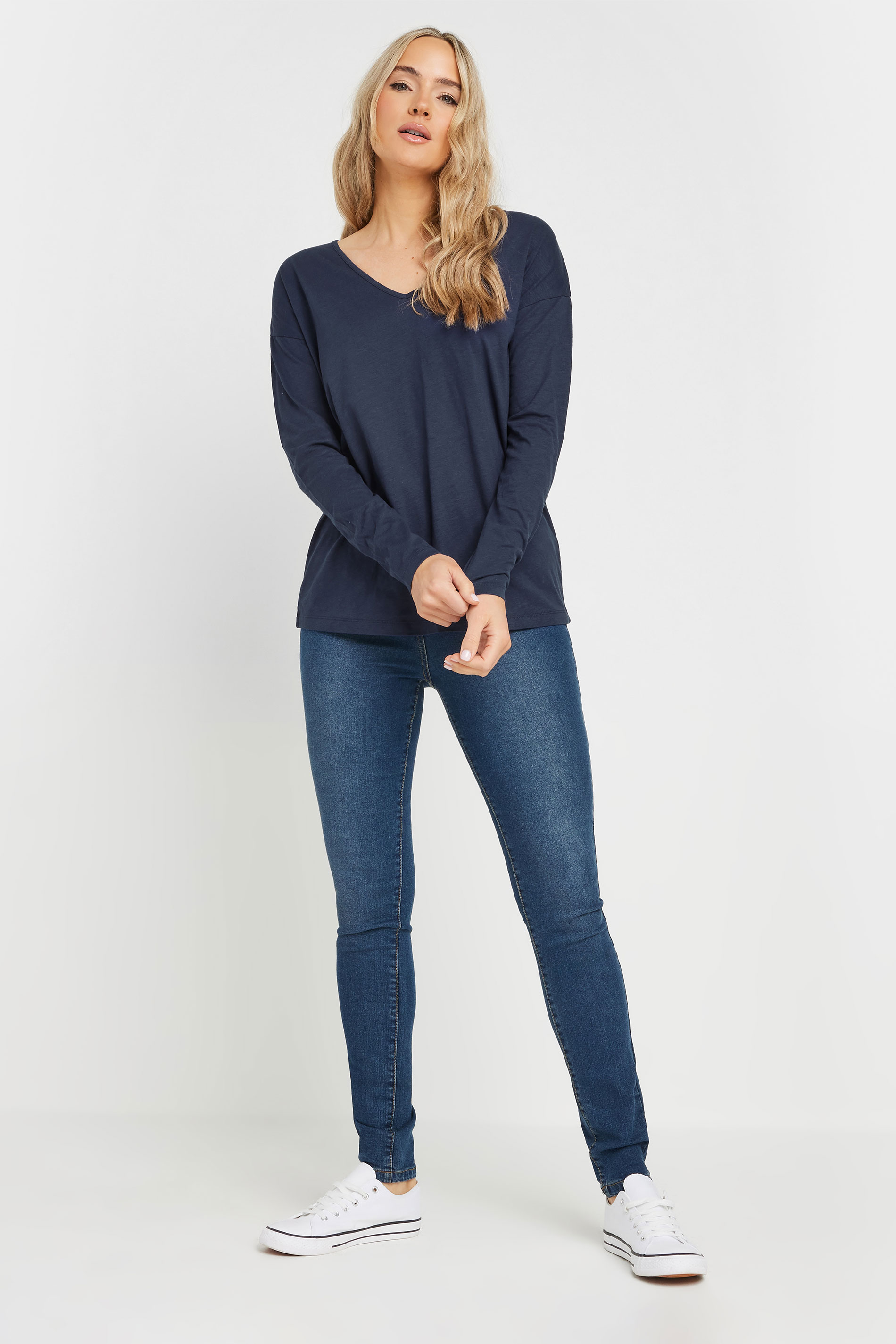 LTS Tall 3 PACK Red, Navy Blue & White V-Neck T-Shirts | Long Tall Sally 5