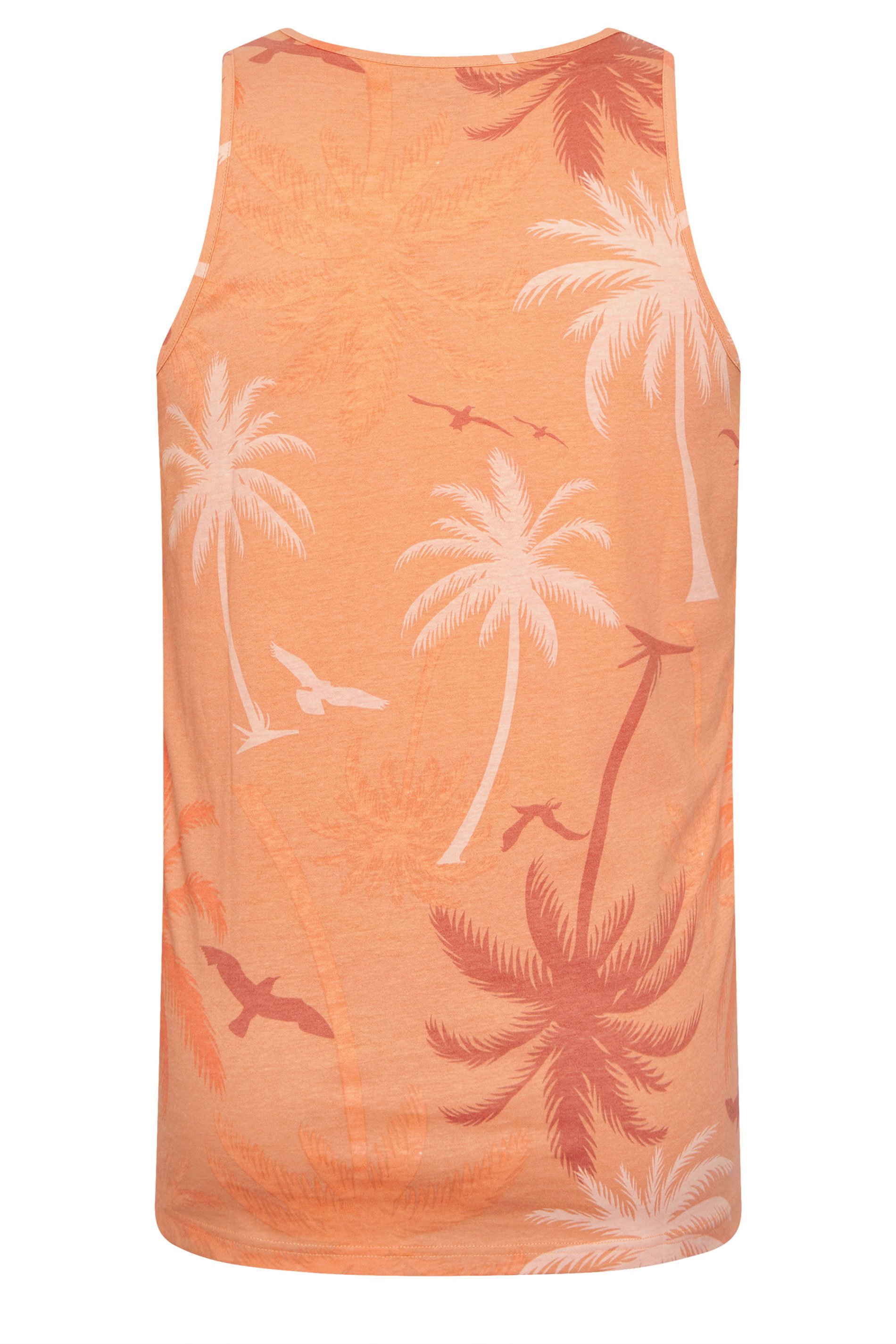 BadRhino Big & Tall Orange Palm Tree Print Vest | BadRhino 8