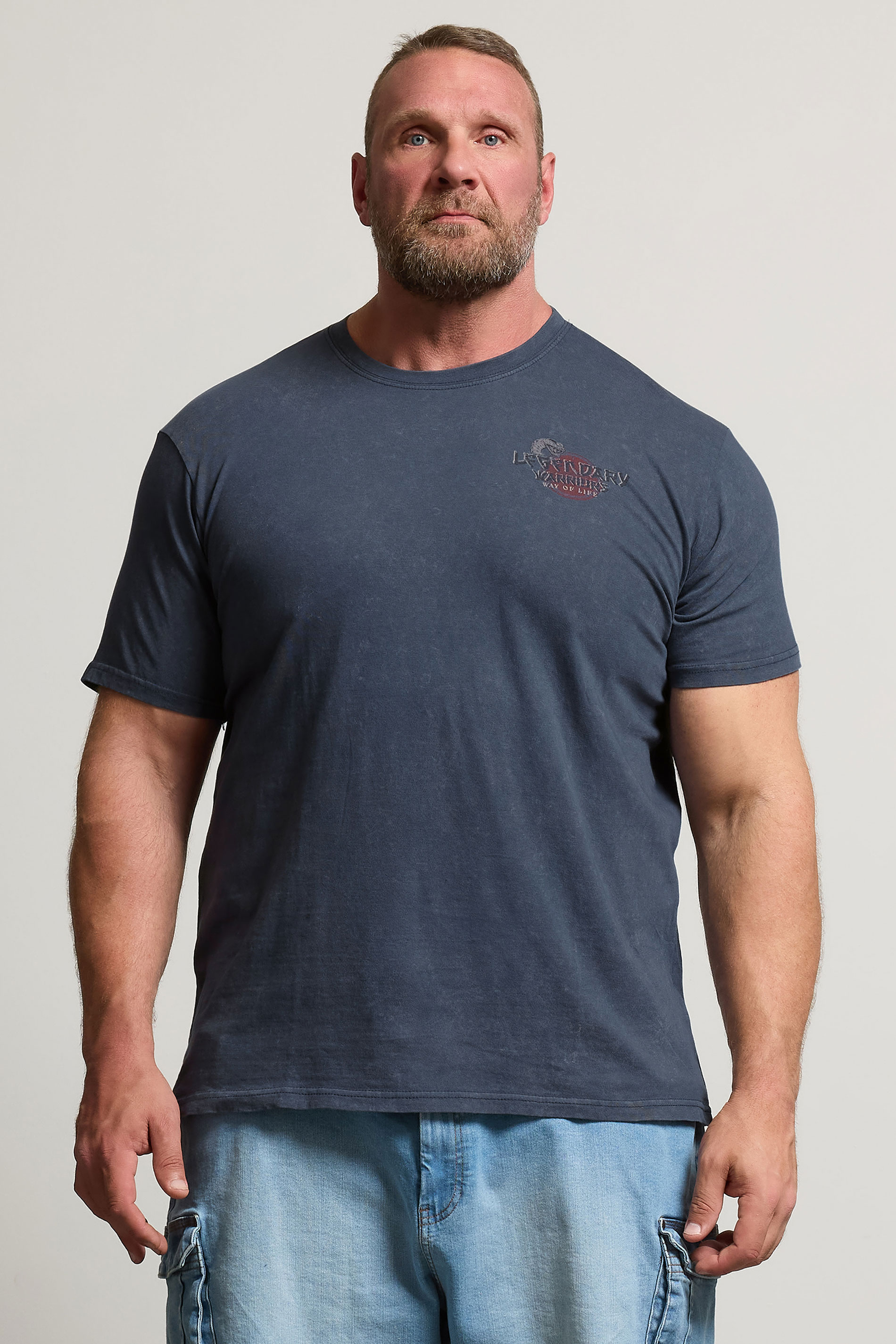 BadRhino Big & Tall Navy Blue 'Legendary Warriors' Print T-Shirt | BadRhino 2