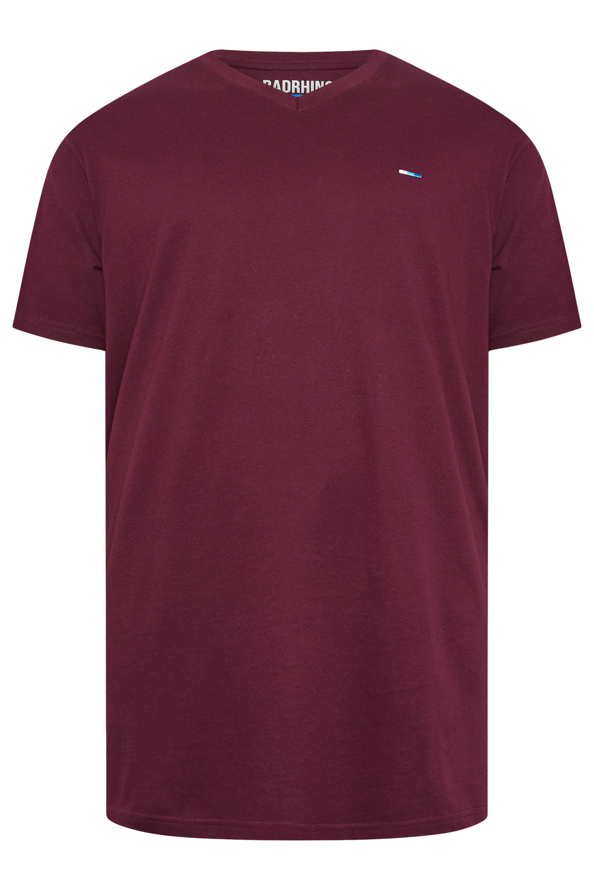 BadRhino Big & Tall Black/Red/Green/Blue/Navy Blue 5 Pack Extra Long V-Neck T-Shirts | BadRhino 2