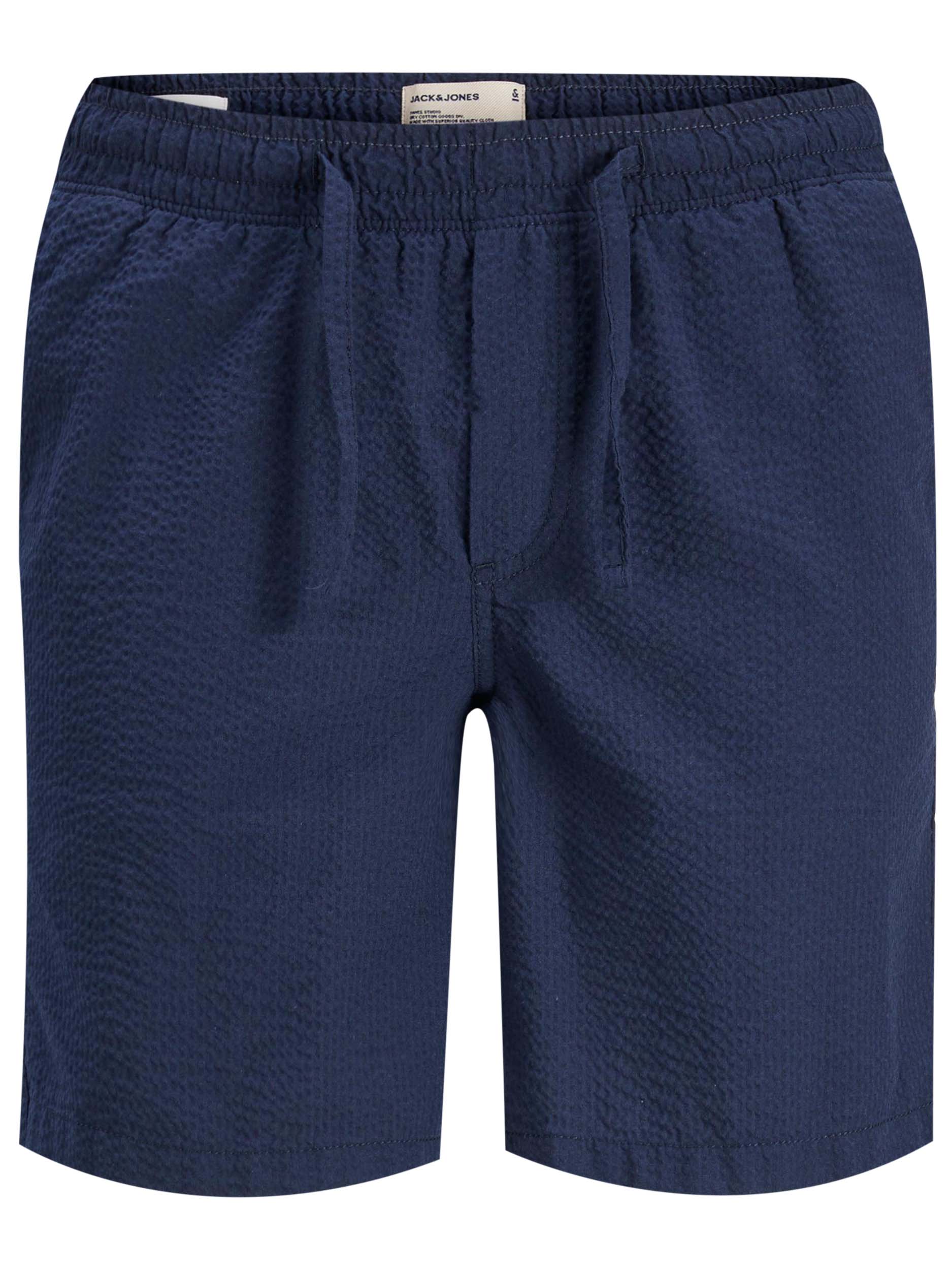 JACK & JONES Big & Tall Navy Blue Seersucker Jogger Shorts | BadRhino 3