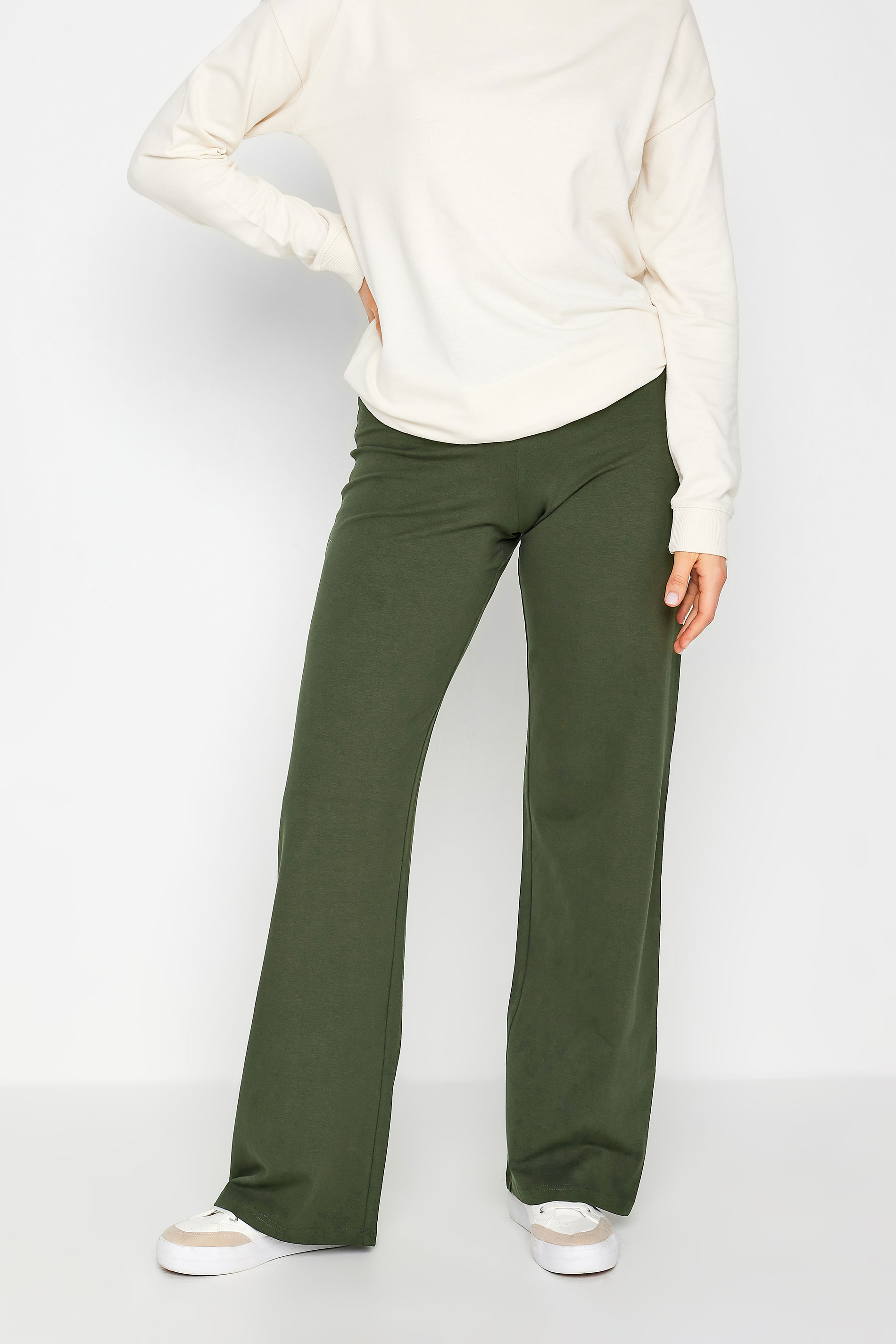 LTS Tall Womens Khaki Green Wide Leg Yoga Pants | Long Tall Sally 2