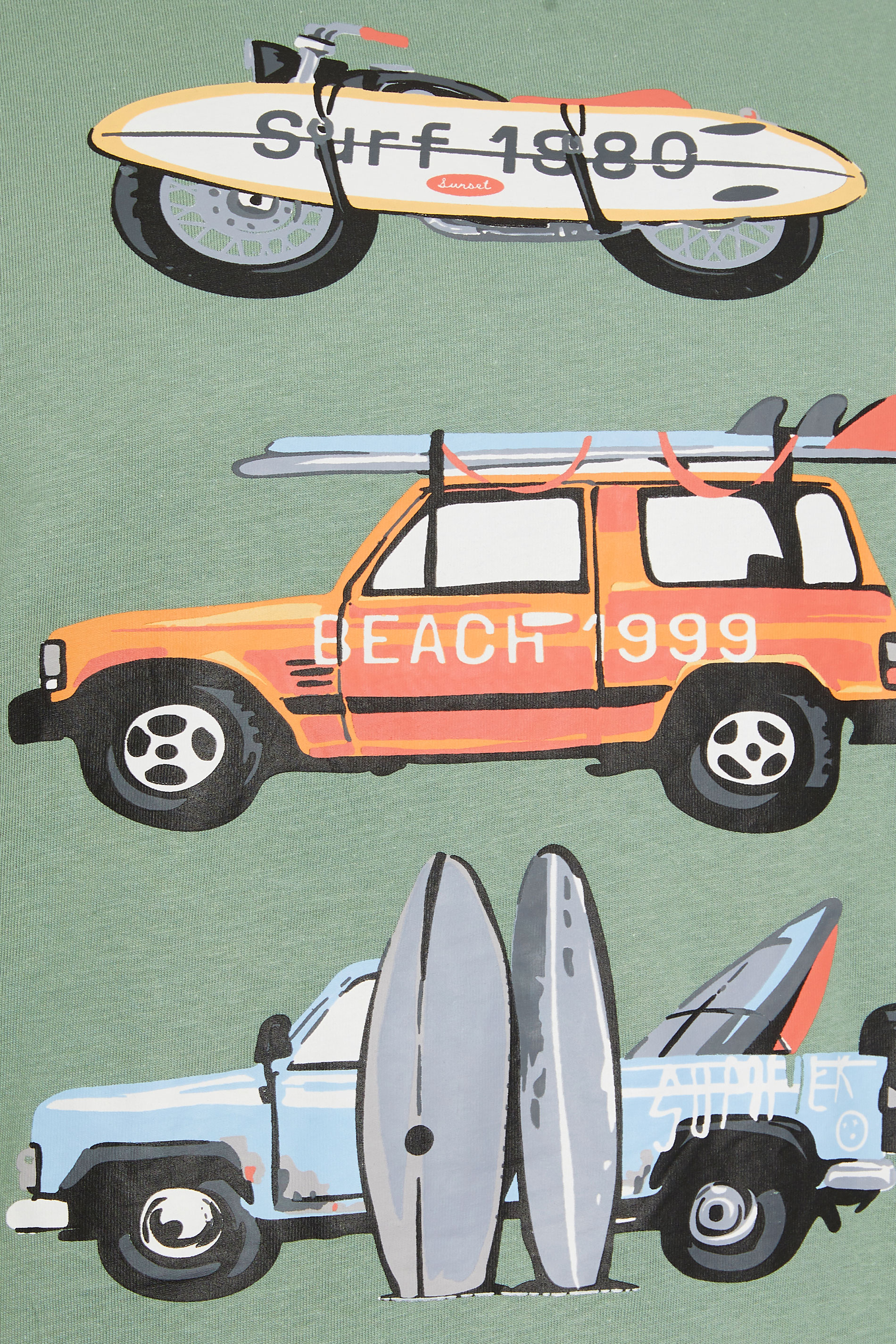 KAM Big & Tall Sage Green 'Summer Club' T-Shirt | BadRhino 2