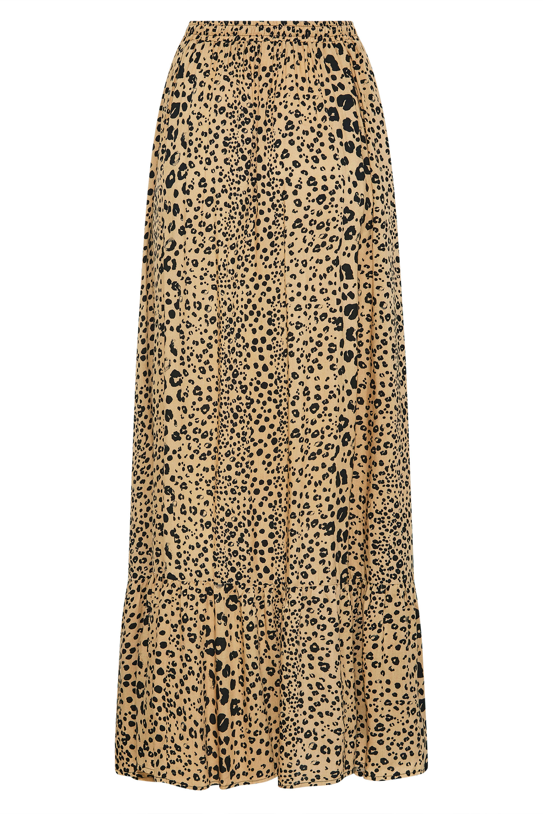 LTS Tall Women's Natural Brown Leopard Print Maxi Skirt | Long