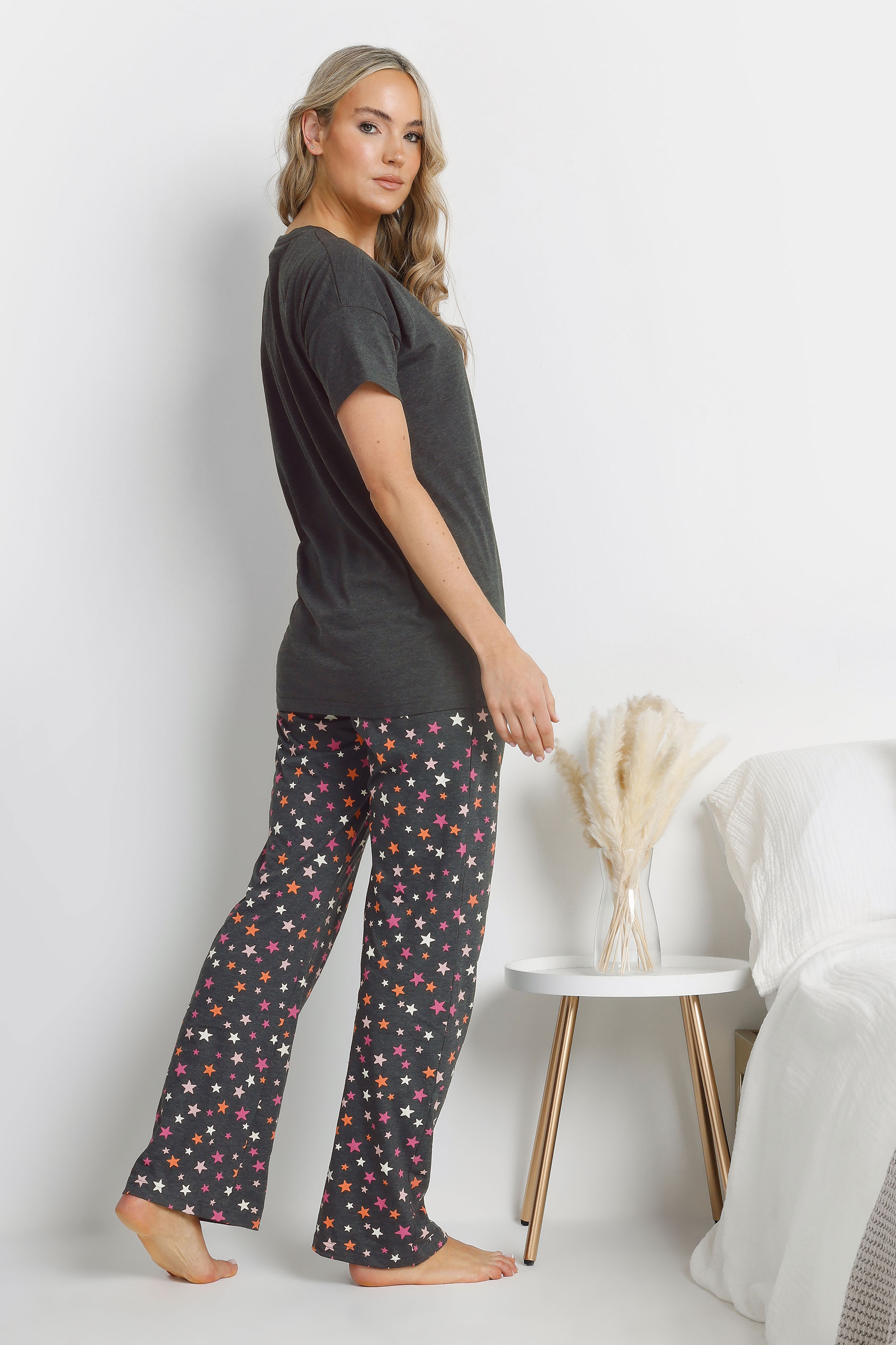 LTS Tall Grey 'Manifest Your Dreams' Star Slogan Pyjama Set | Long Tall Sally 3