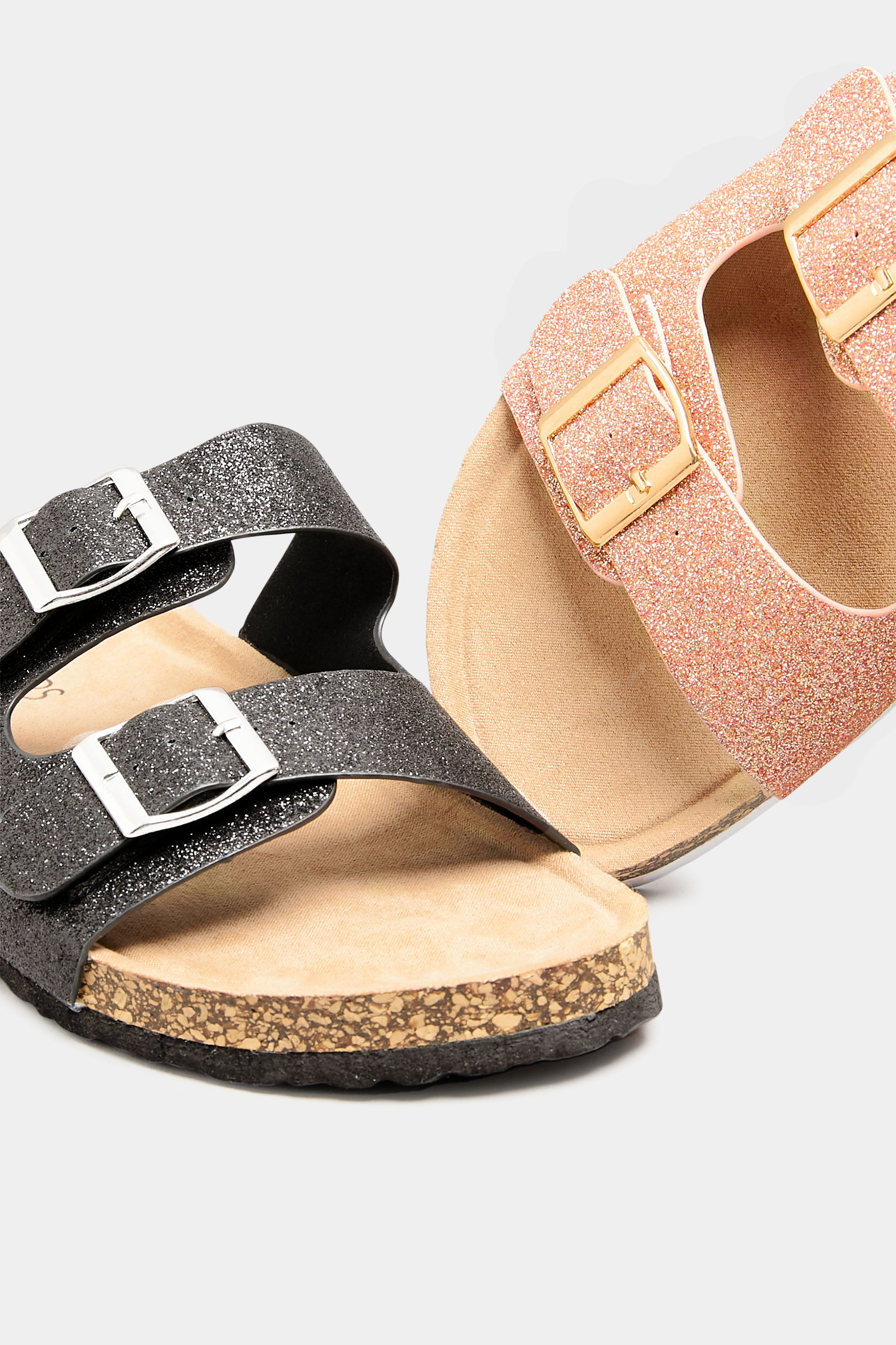 Glitter buckle clearance sandals