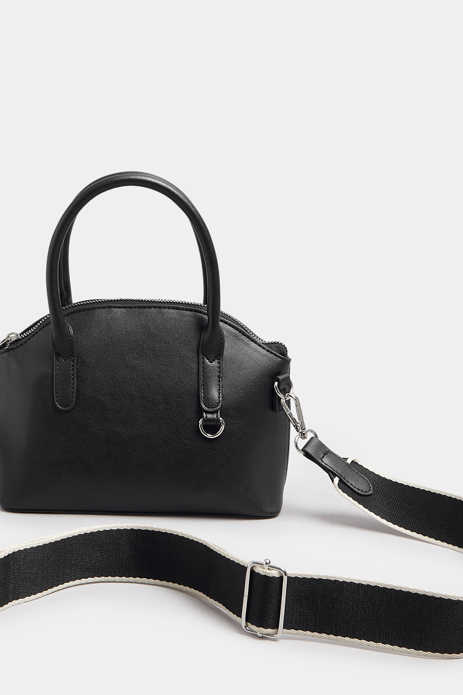 Black Contrast Strap Cross Body Bag | Yours Clothing 3