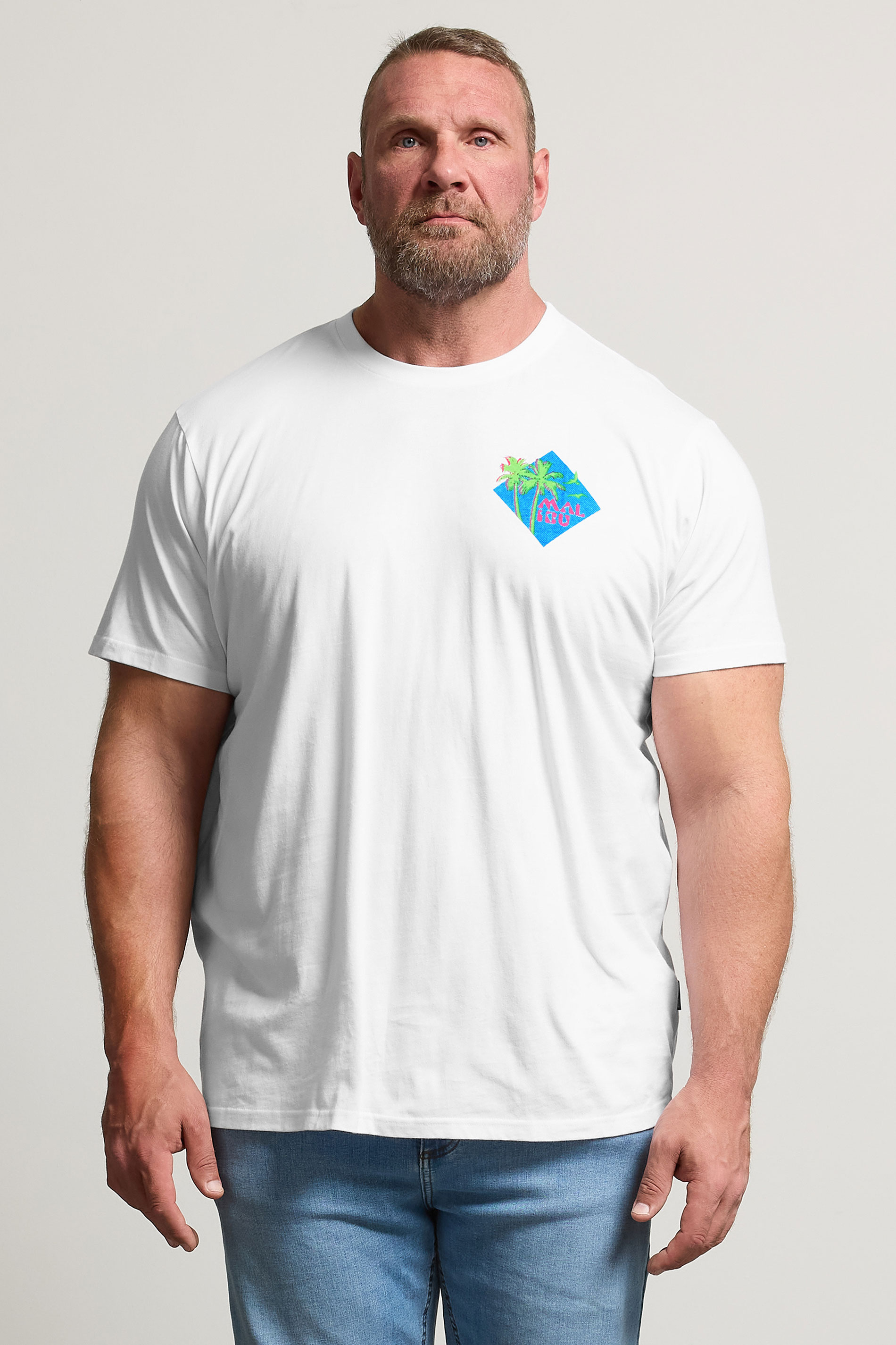 BadRhino Big & Tall White 'Malibu' Graphic T-Shirt | BadRhino 3