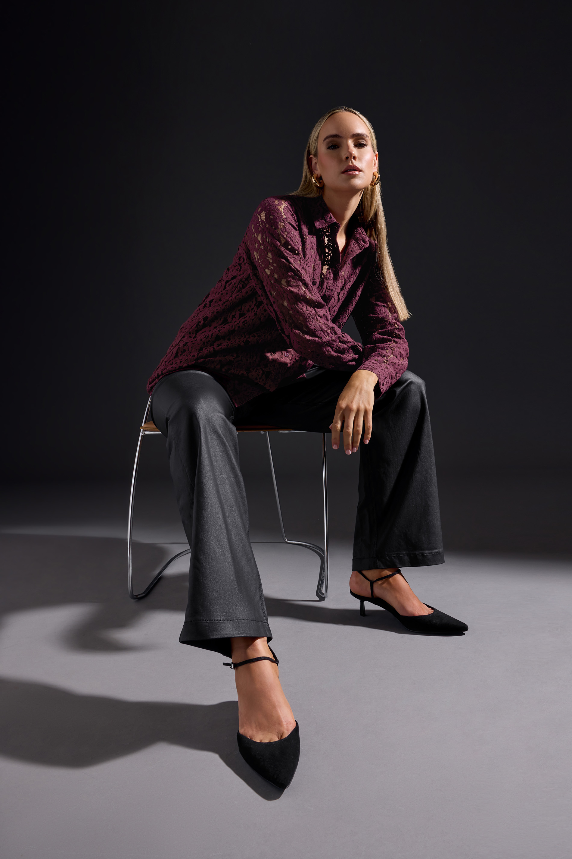 LTS Tall Black Faux Leather Wide Leg Trousers | Long Tall Sally  6