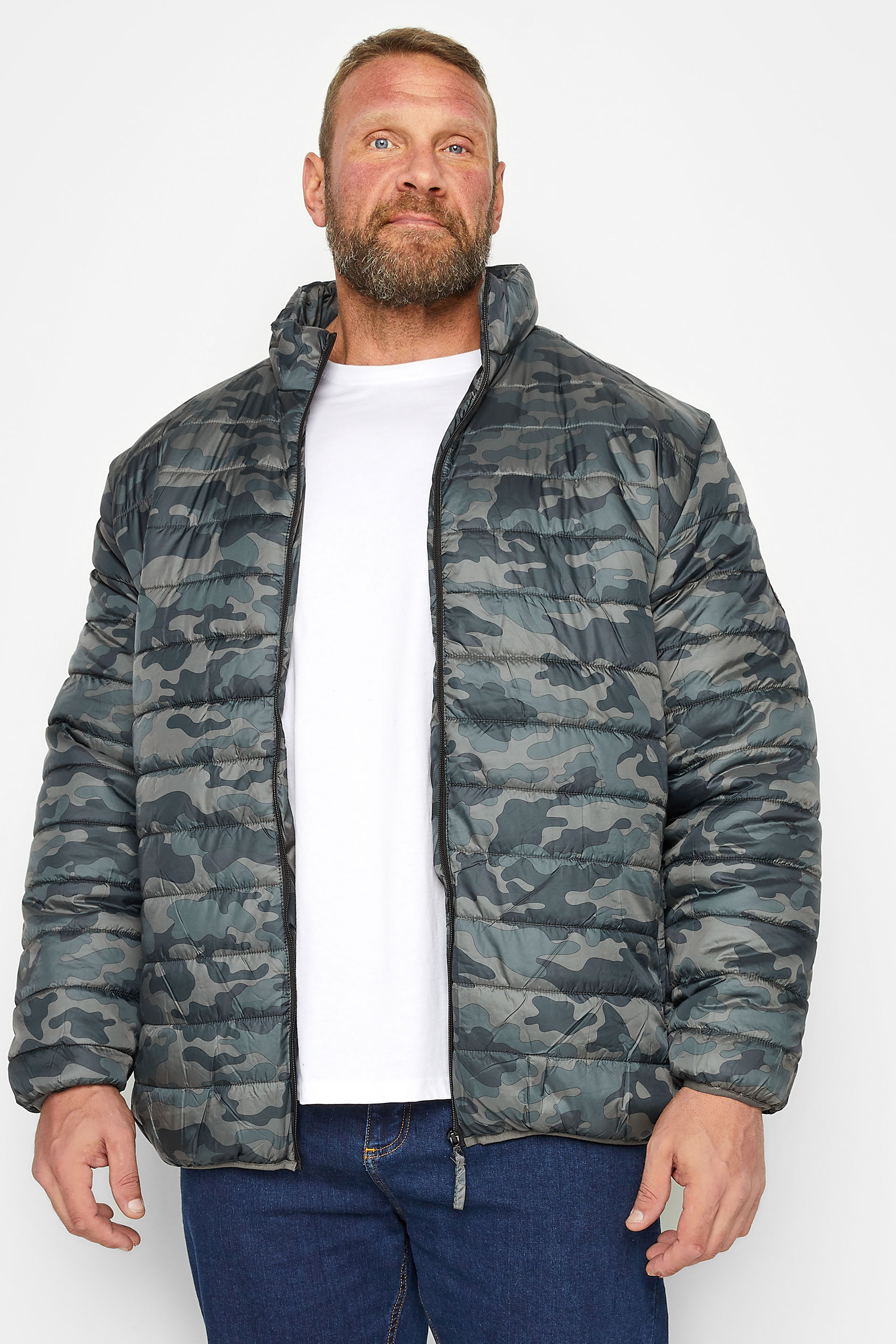 D555 Big & Tall Green Camo Puffer Jacket | BadRhino 1