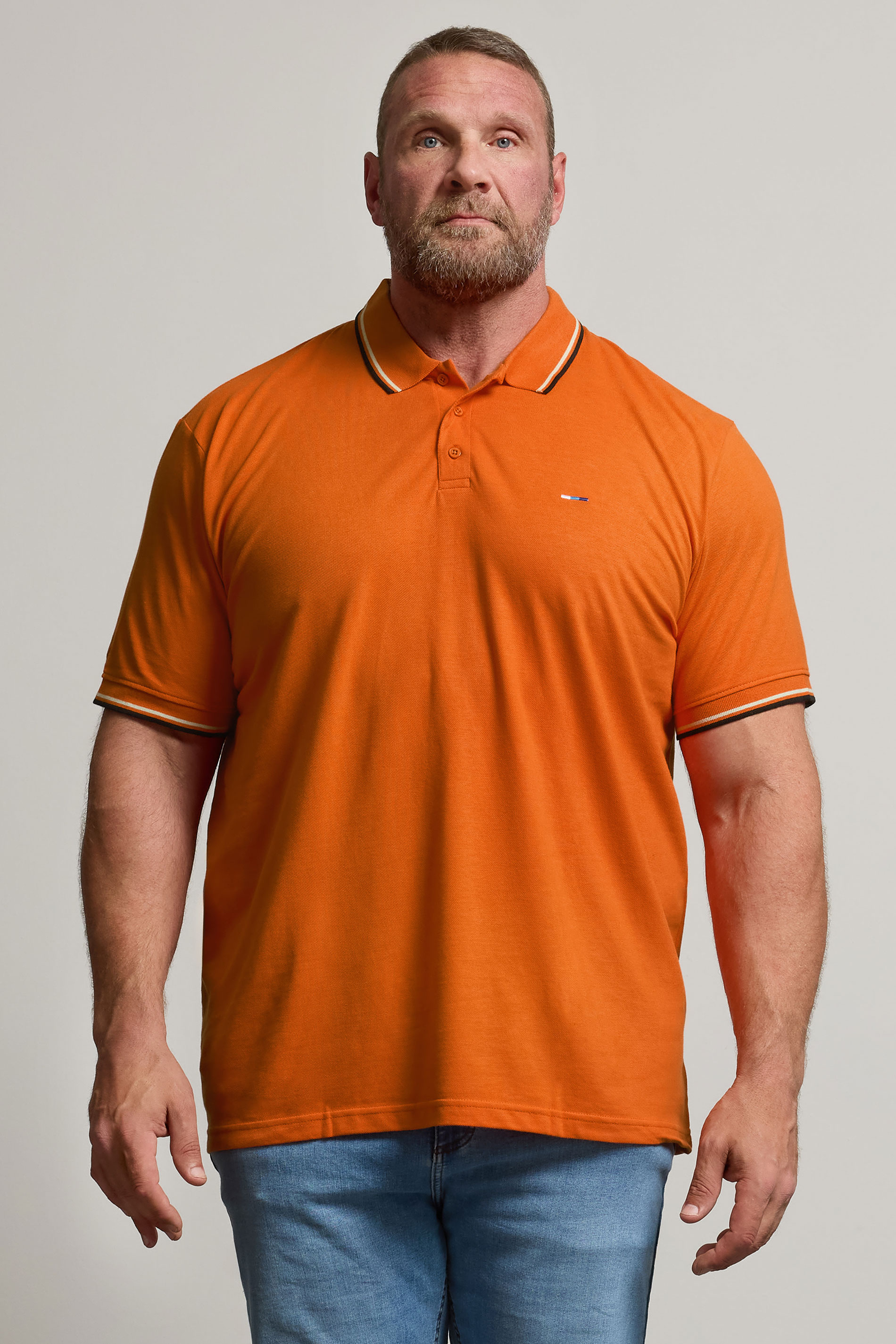 BadRhino Big & Tall Orange Tipped Polo Shirt | BadRhino 2