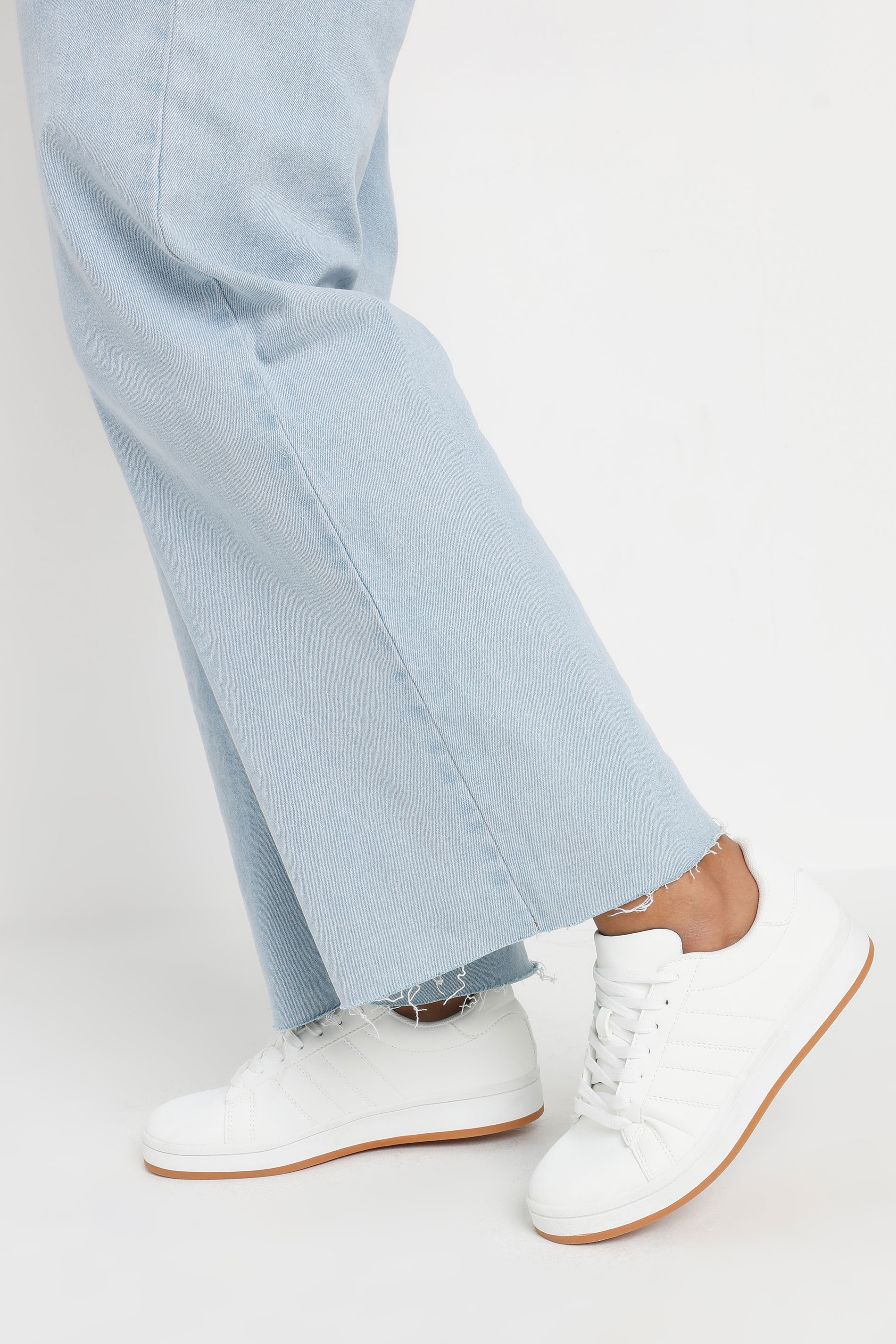 White Side Stripe Trainer In Wide E Fit | Yours Clothing 2