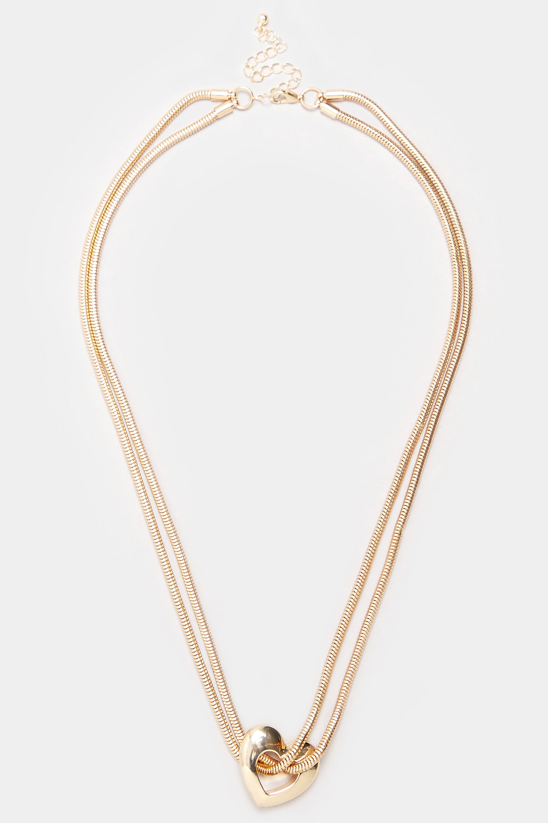 Gold Tone Twisted Heart Necklace | Yours Clothing 2