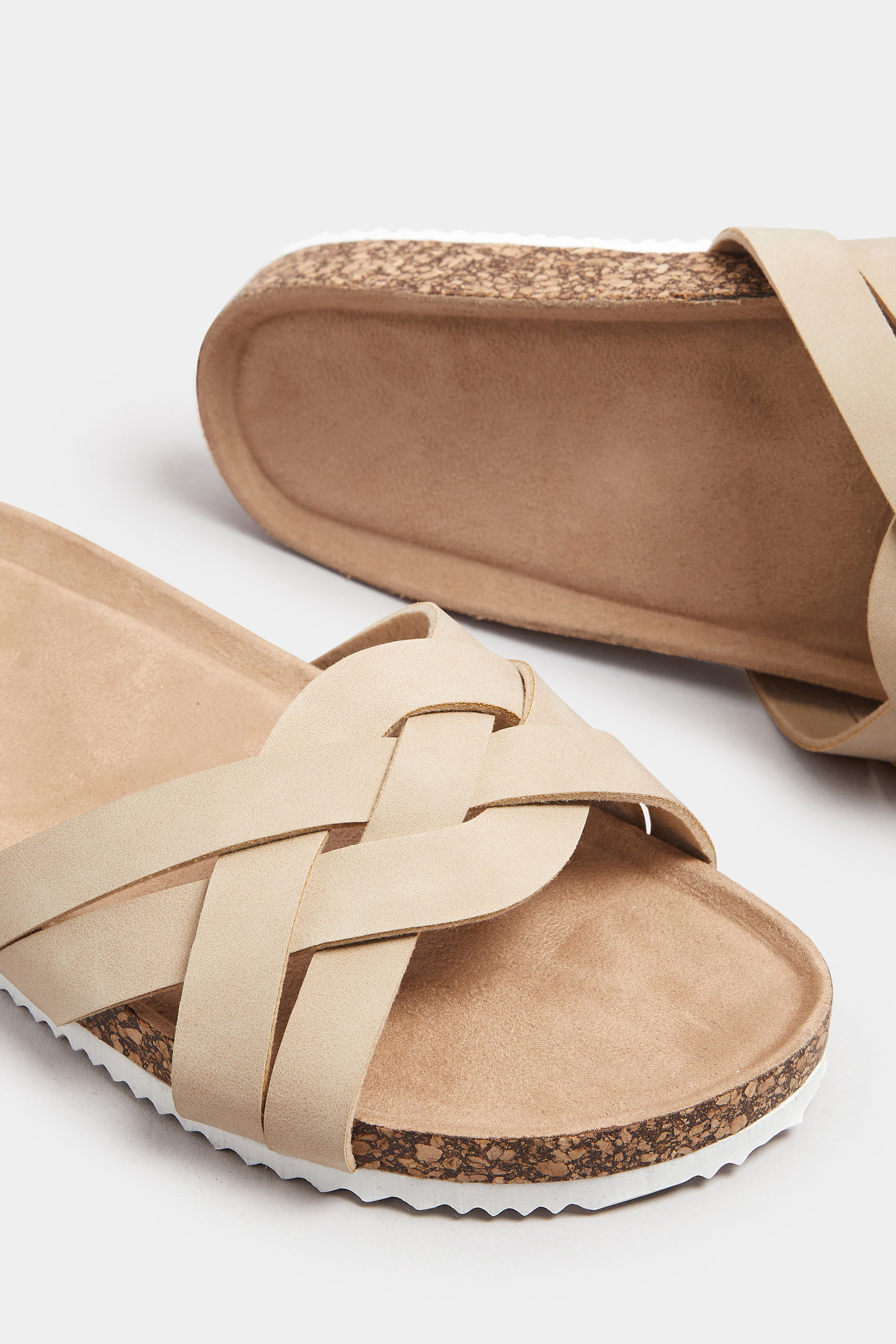 Nude Woven Sandals In Extra Wide EEE Fit | Yours Clothing 5