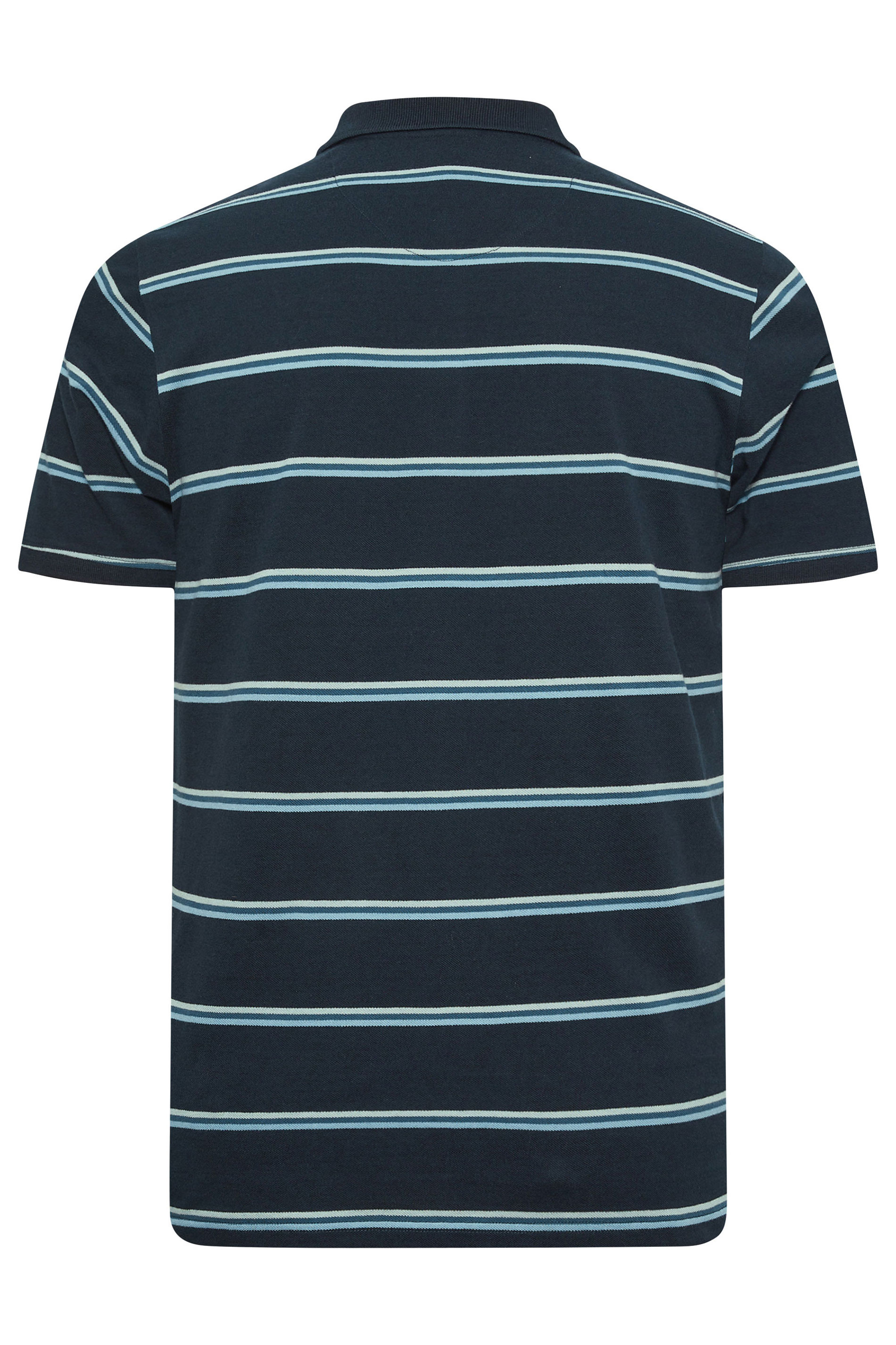 BadRhino Big & Tall Navy Blue Stripe Polo Shirt | BadRhino 4