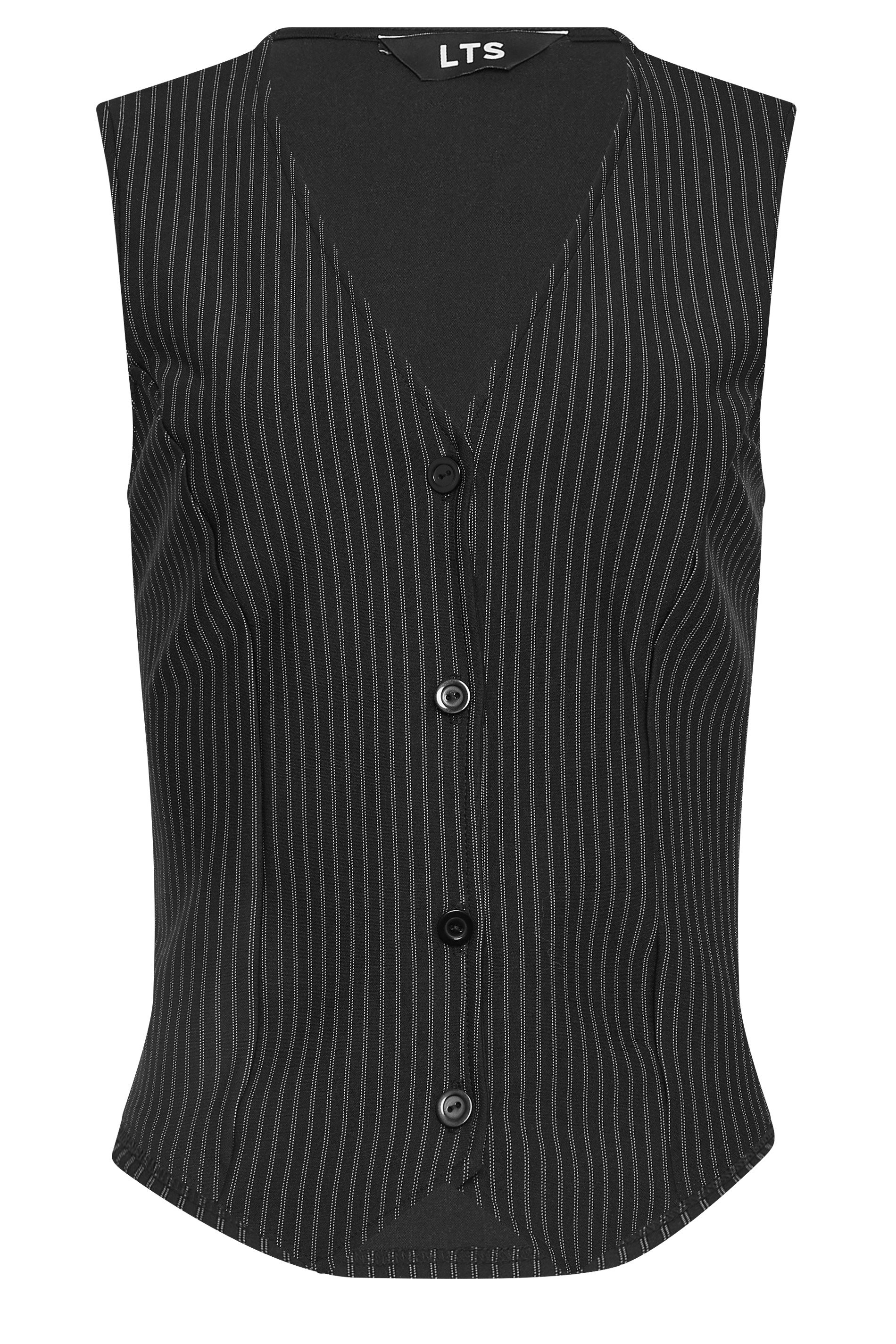 LTS Tall Women's Black Pinstripe Waistcoat | Long Tall Sally 5