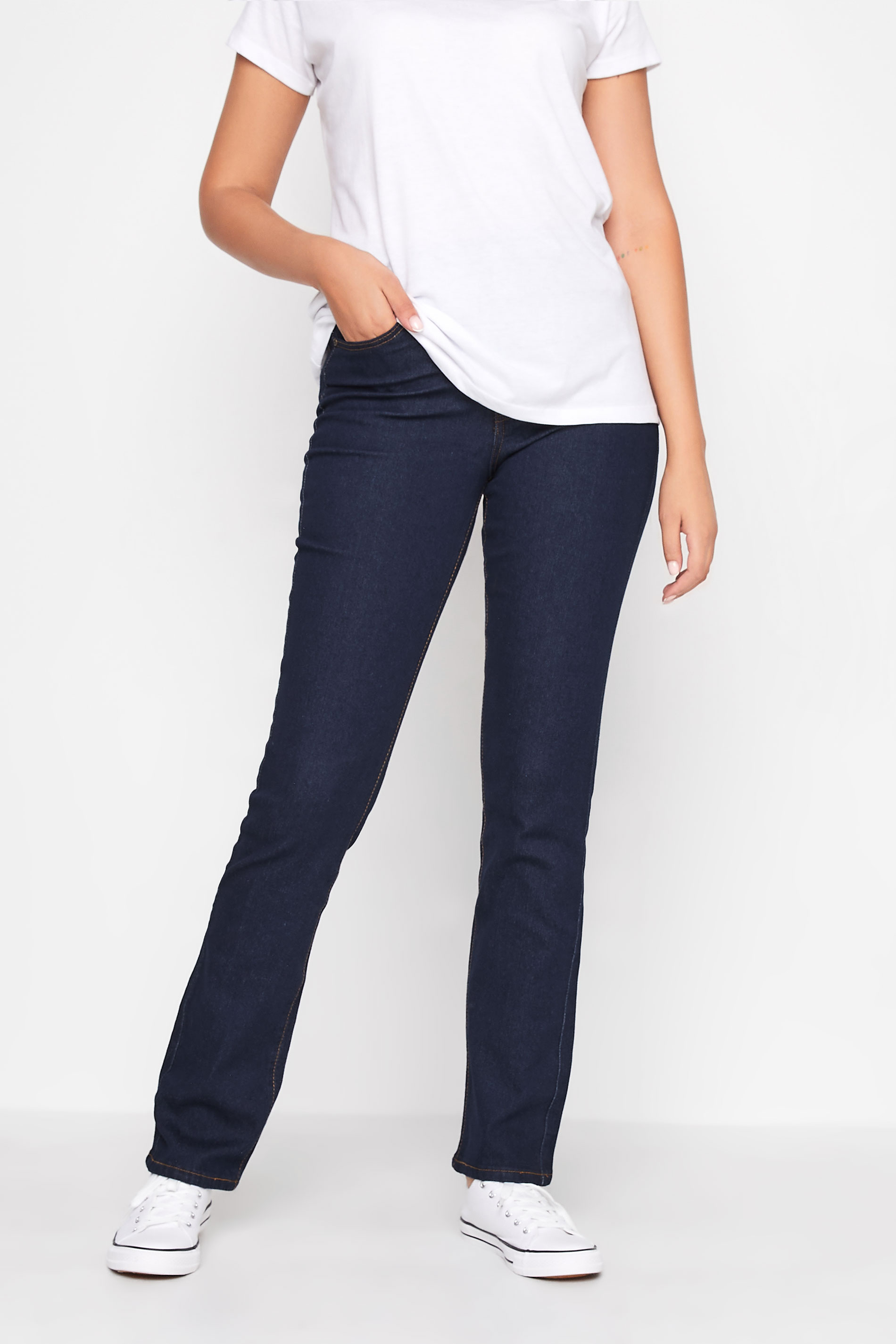 LTS Tall Women's Blue Straight Leg Jeans | Long Tall Sally  1