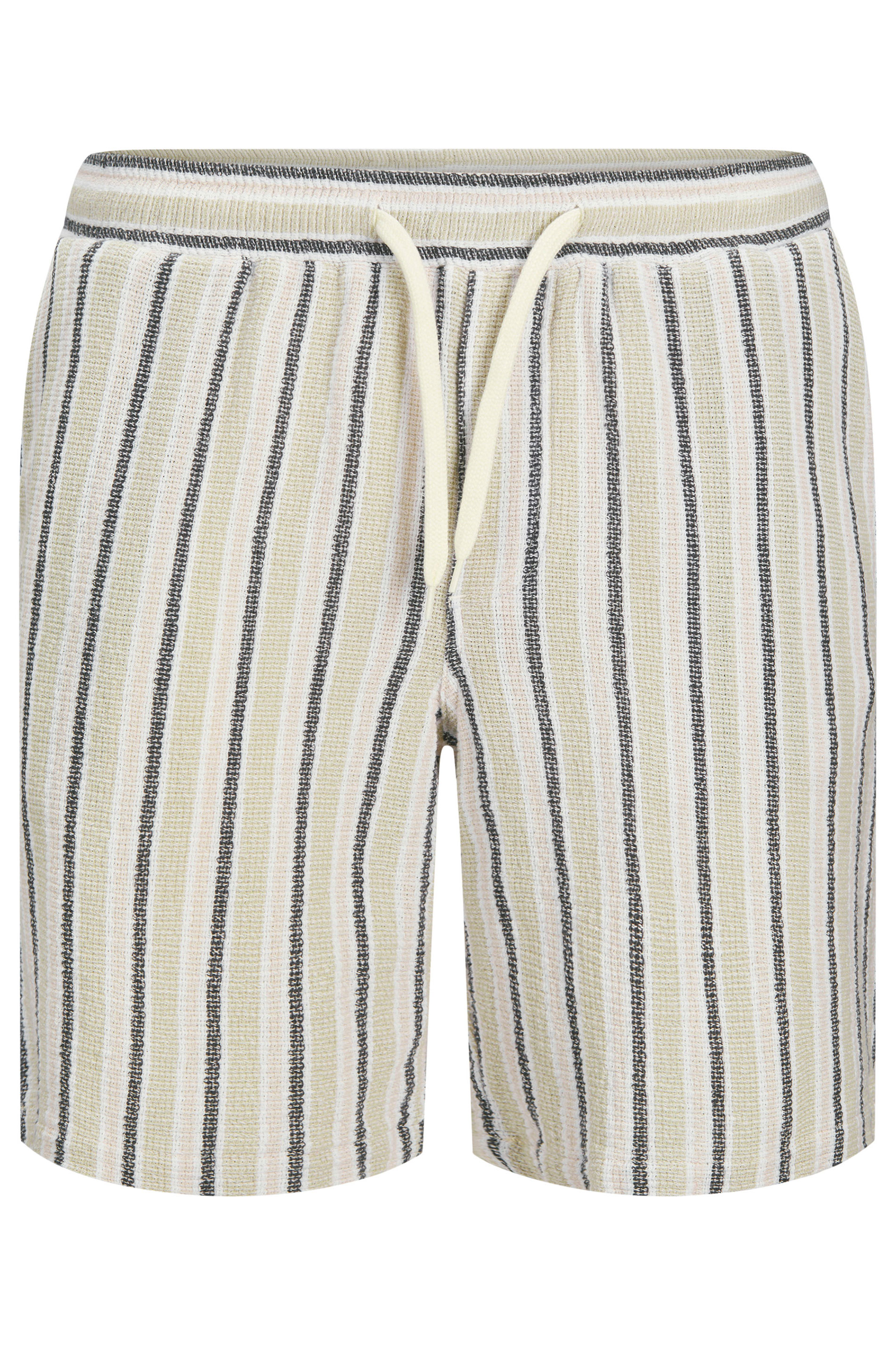 JACK & JONES Big & Tall Light Green & White Stripe Jogger Shorts | BadRhino 3
