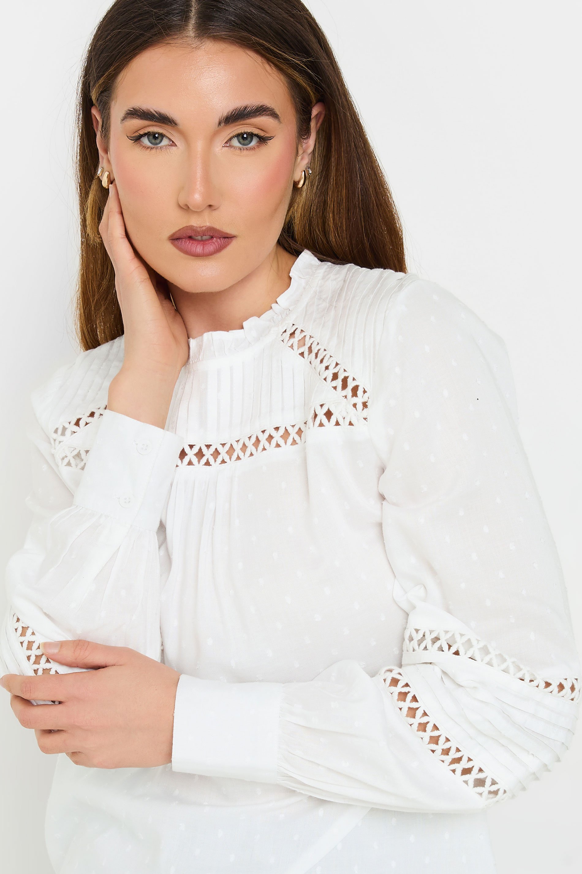 LTS Tall White Ladder Trim Shirt | Long Tall Sally 4