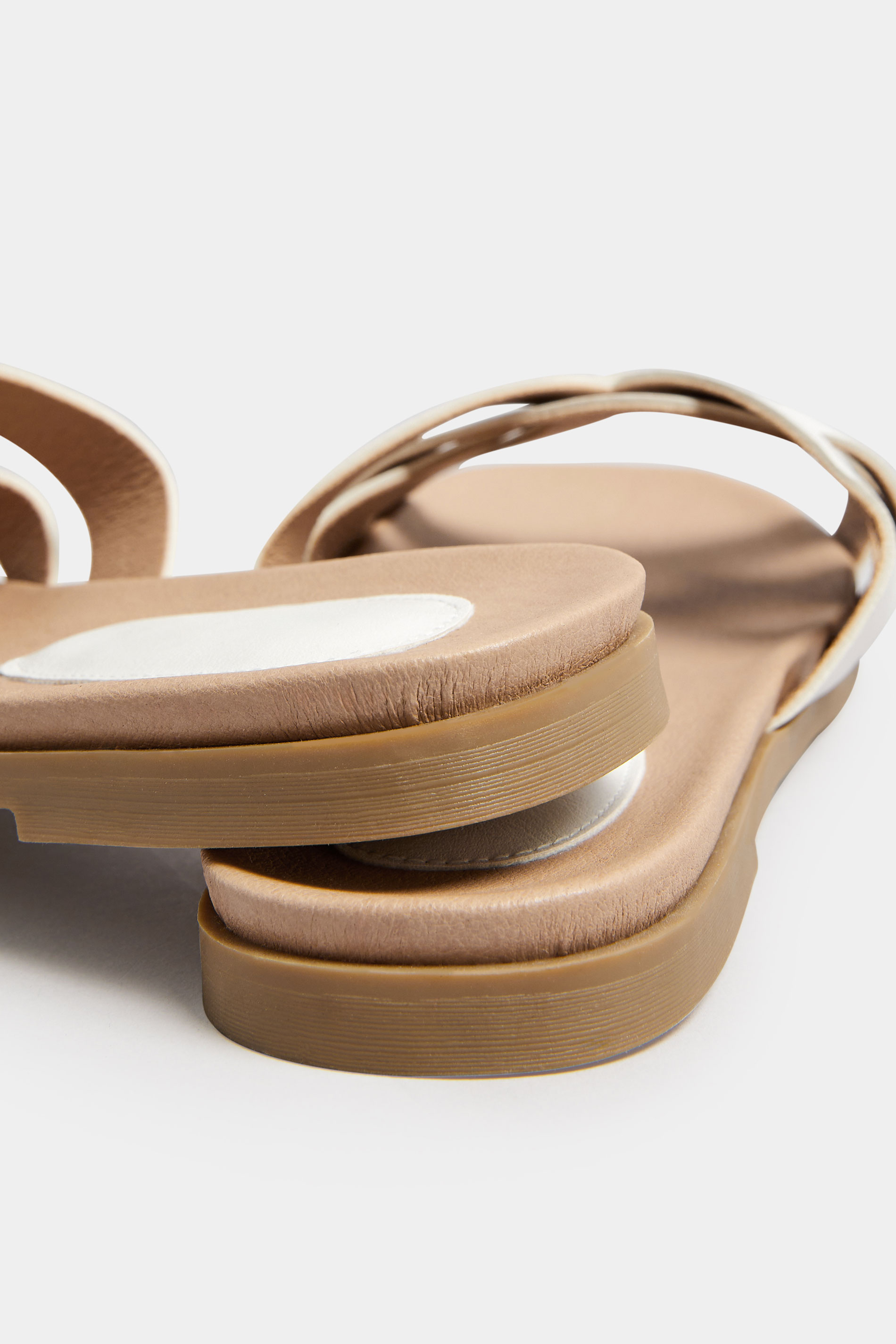 White Woven Mule Sandals In Extra Wide EEE Fit | Yours Clothing 4