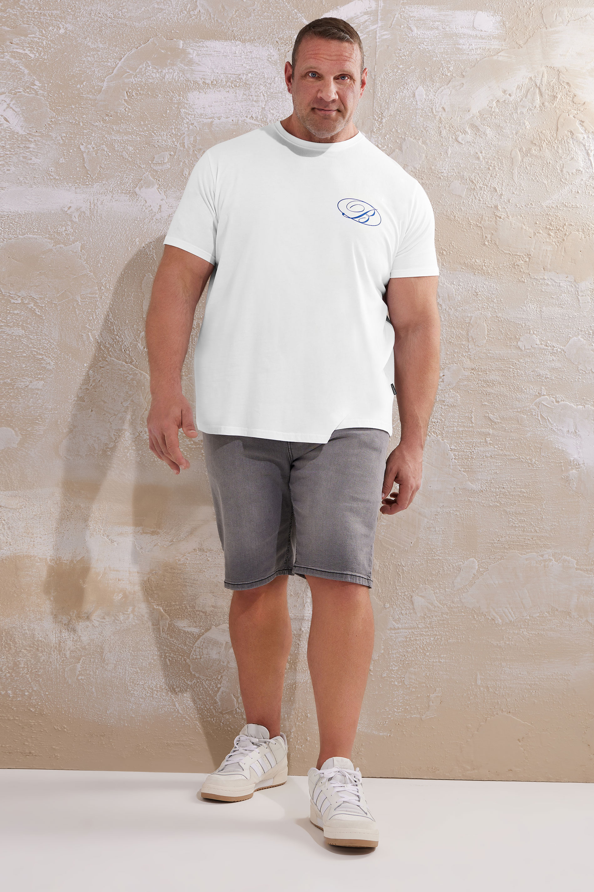 BadRhino Big & Tall White Script Graphic Print T-Shirt | BadRhino 2