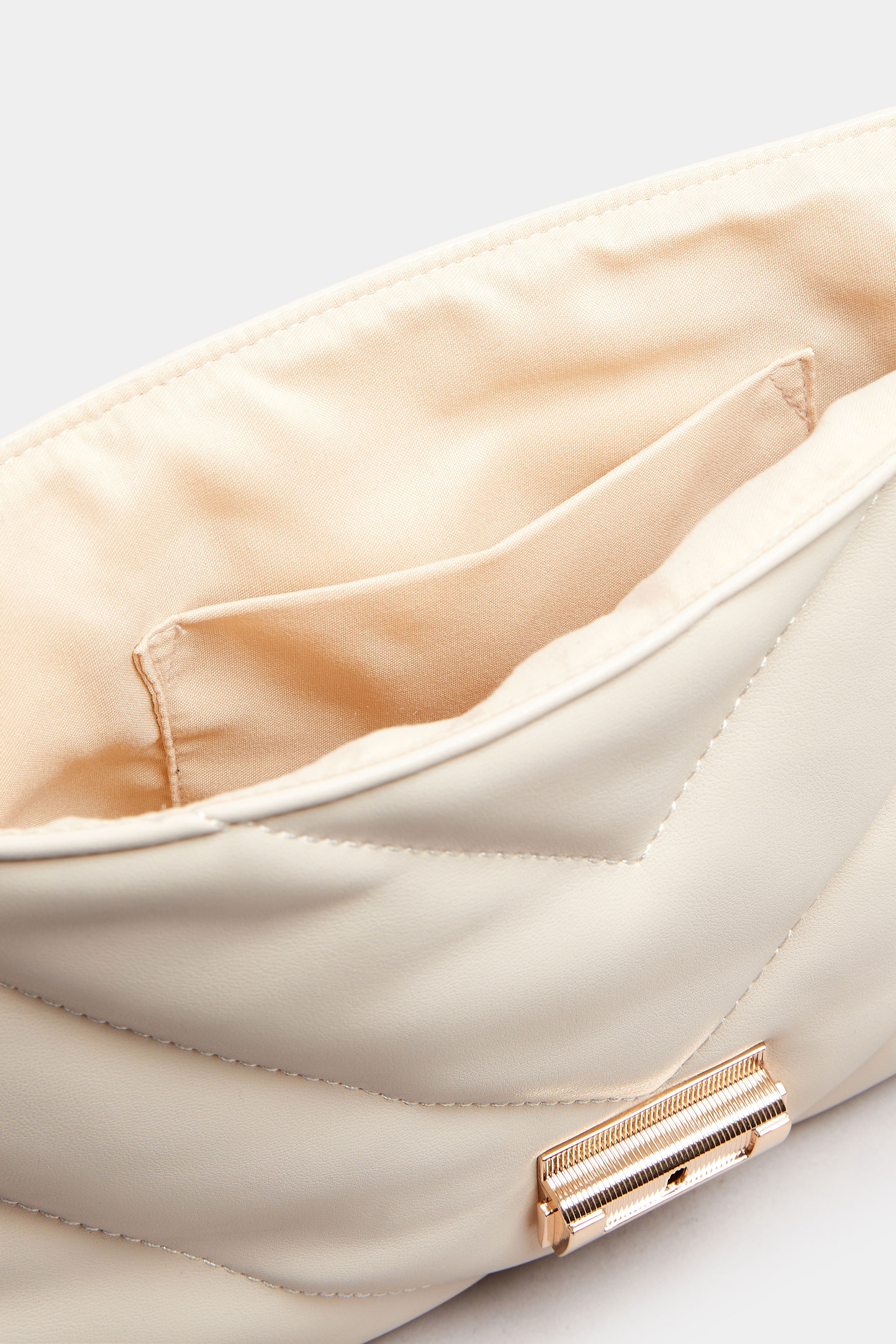 White Faux Leather Quilted Shoulder Bag | Yours Clothing 7