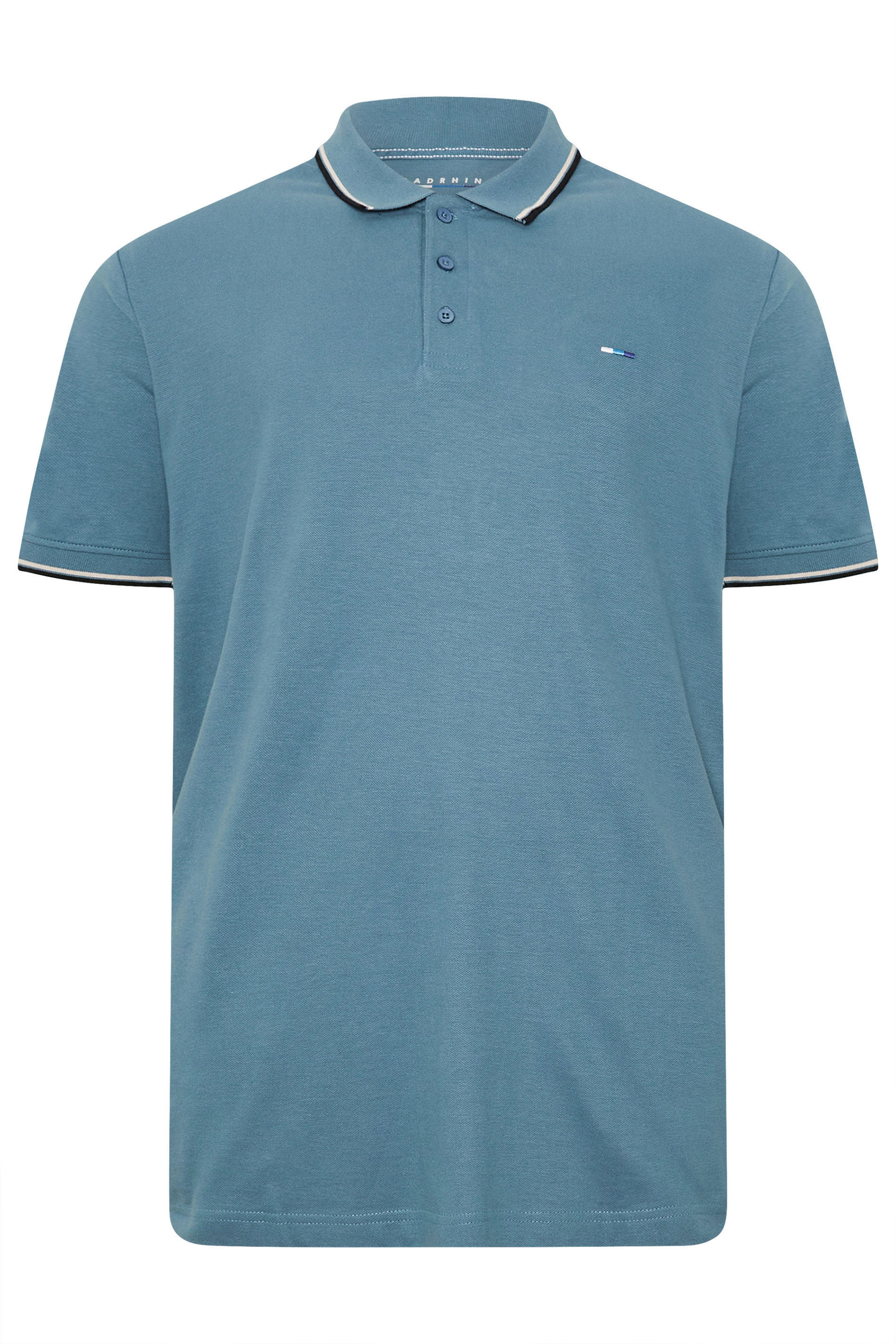 BadRhino Big & Tall Blue Tipped Polo Shirt | BadRhino 6