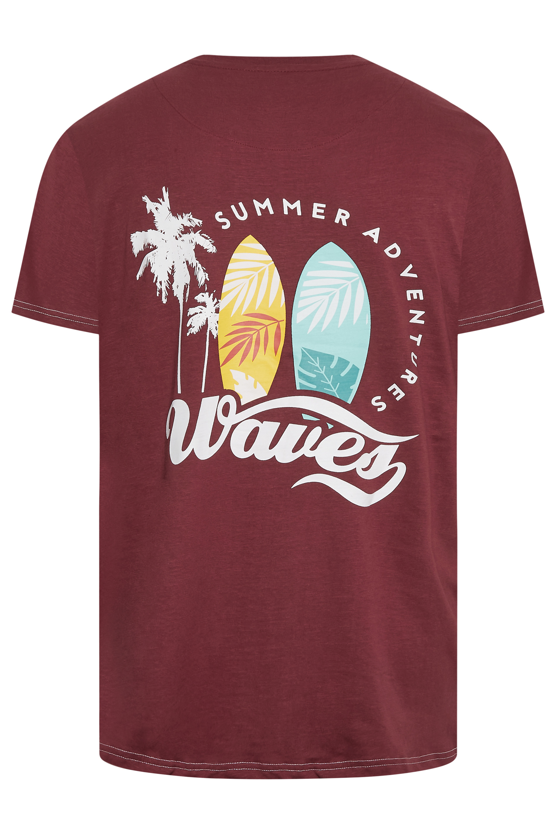 KAM Big & Tall Burgundy Red 'Summer Adventure' Print T-Shirt | BadRhino 5