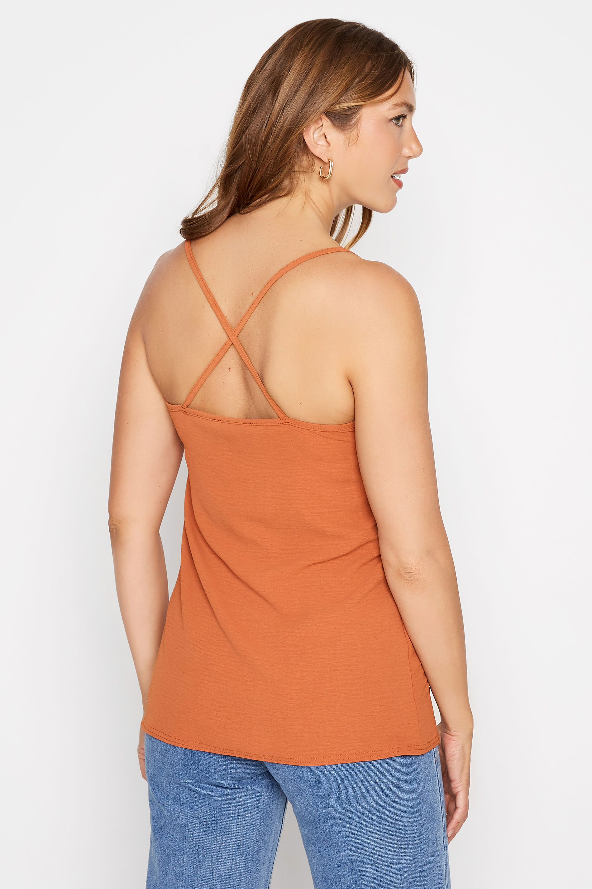 LTS Tall Women's Rust Orange Textured Cami Top | Long Tall Sally 3