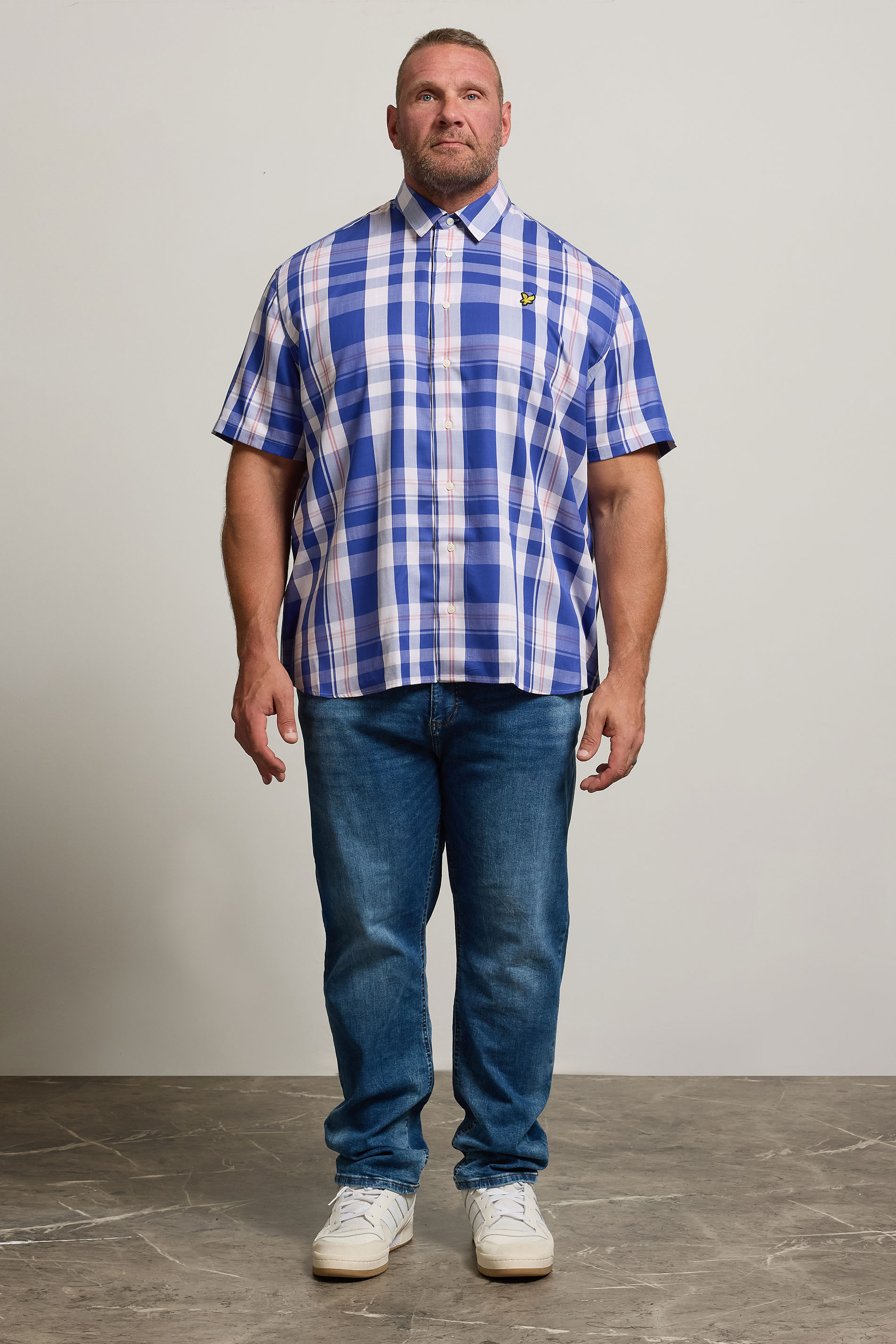 LYLE & SCOTT Big & Tall Blue Tartan Shirt | BadRhino 2