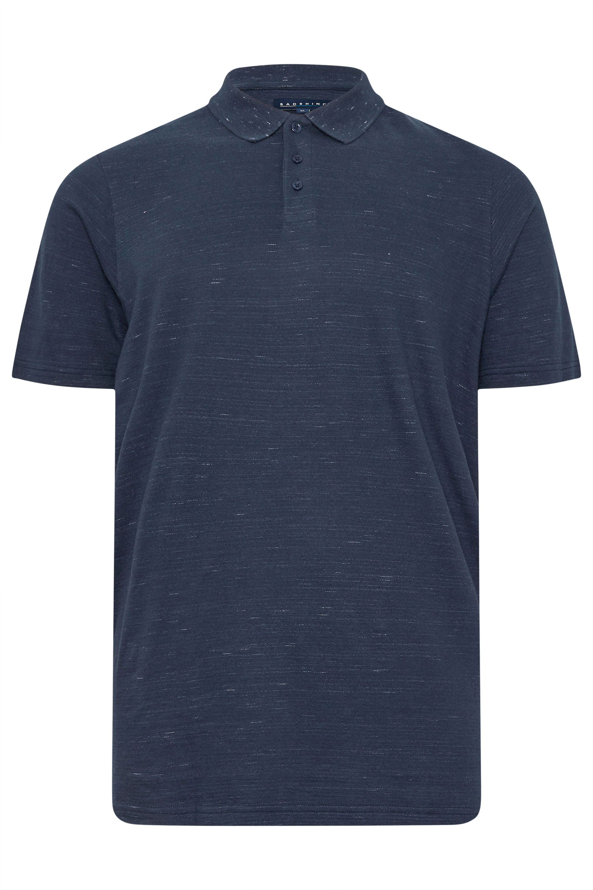 BadRhino Big & Tall Navy Blue Marl Polo Shirt | BadRhino 5