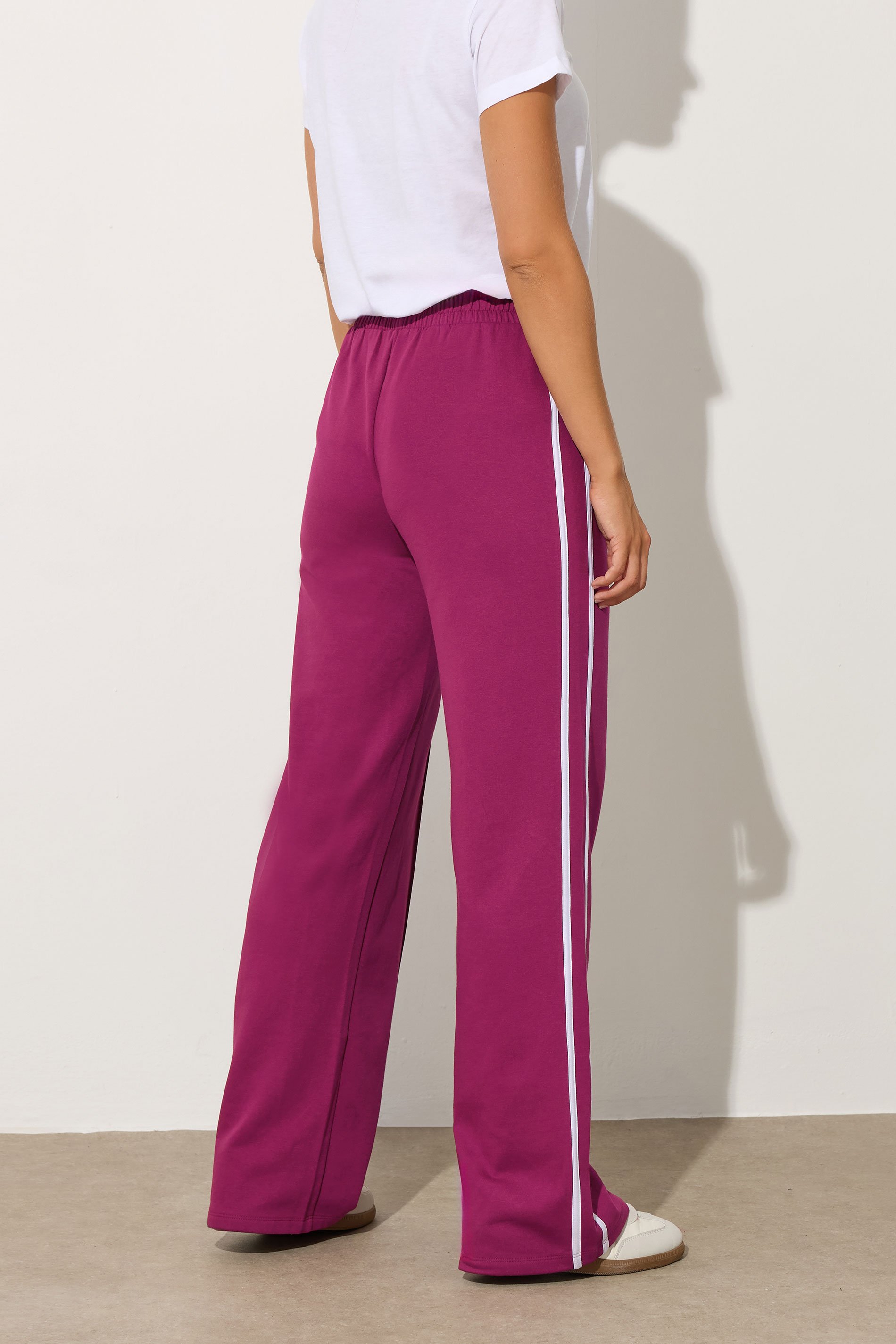 LTS Tall Red Contrast Stripe Wide Leg Trousers | Long Tall Sally 4