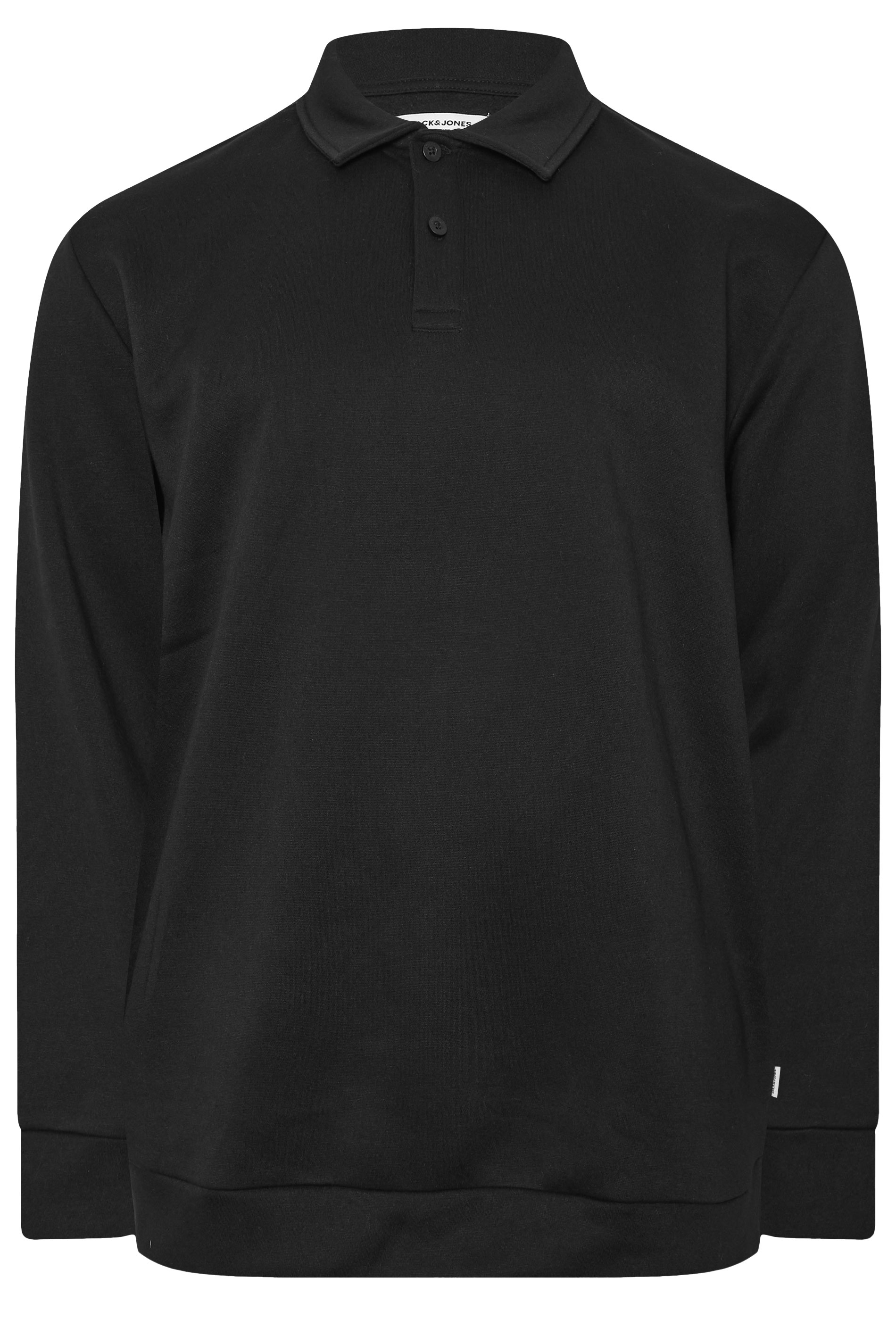 JACK & JONES Big & Tall Black Radley Polo Sweatshirt | BadRhino 4