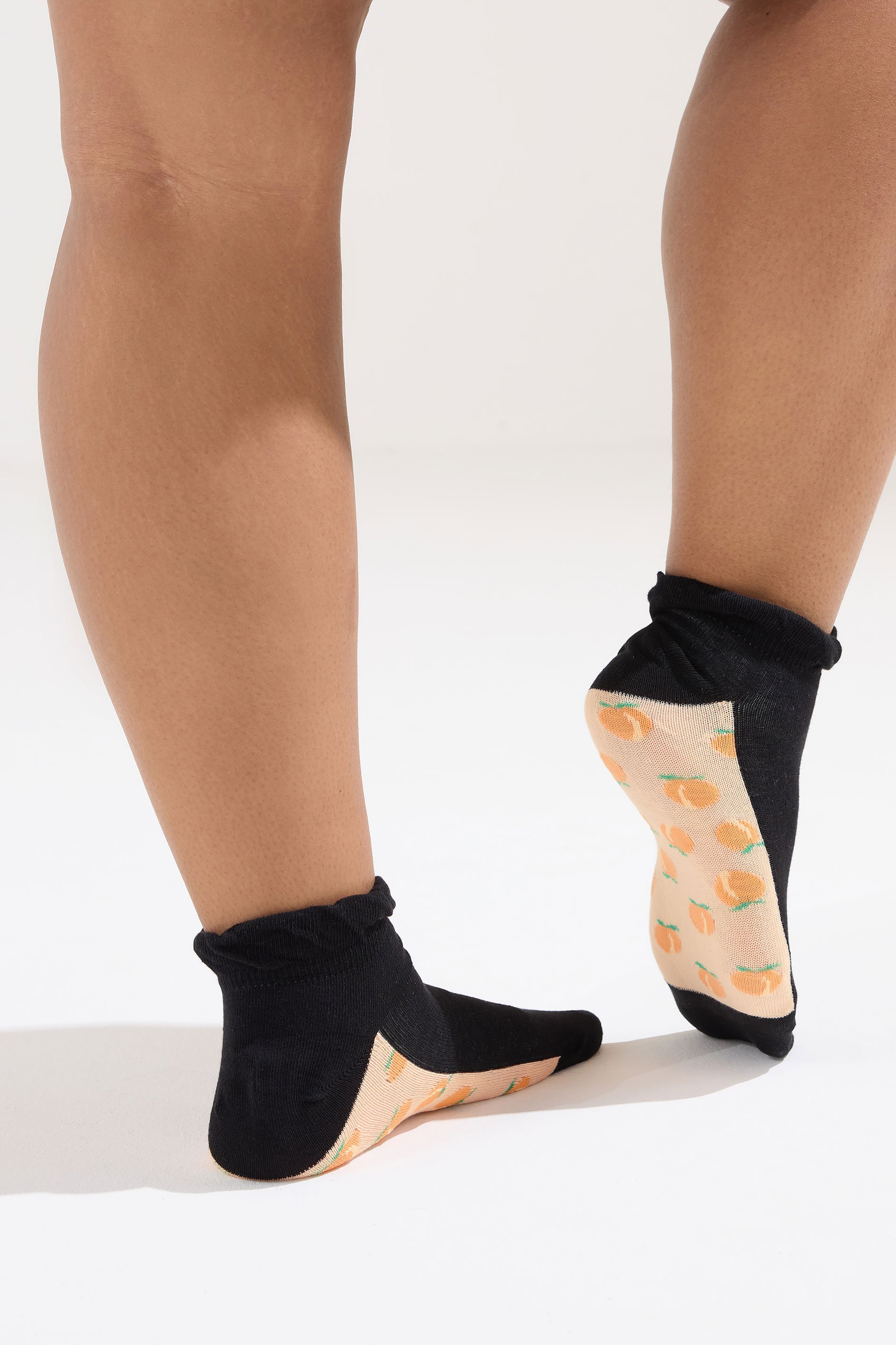 YOURS 4 PACK Plus Size Black Mixed Fruit Trainer Liner Socks | Yours Clothing 3