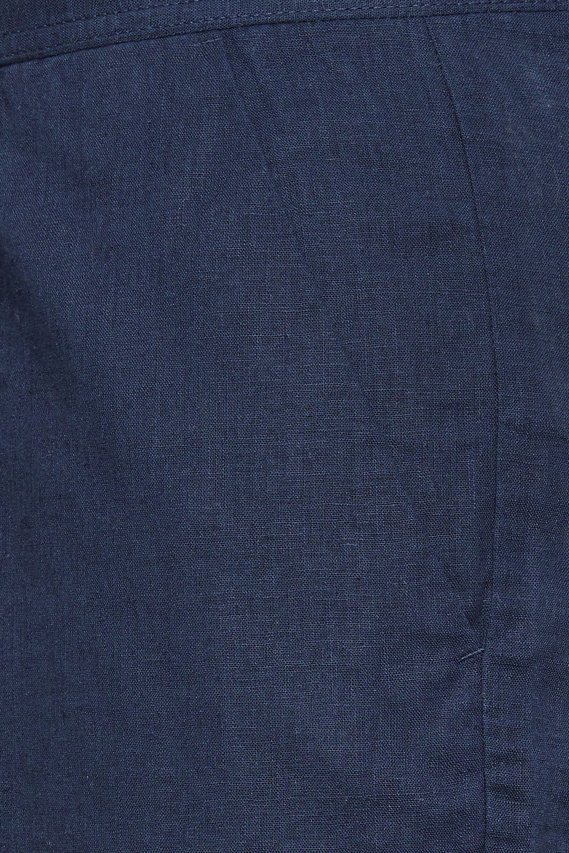 BadRhino Big & Tall Navy Blue Linen Shorts 4