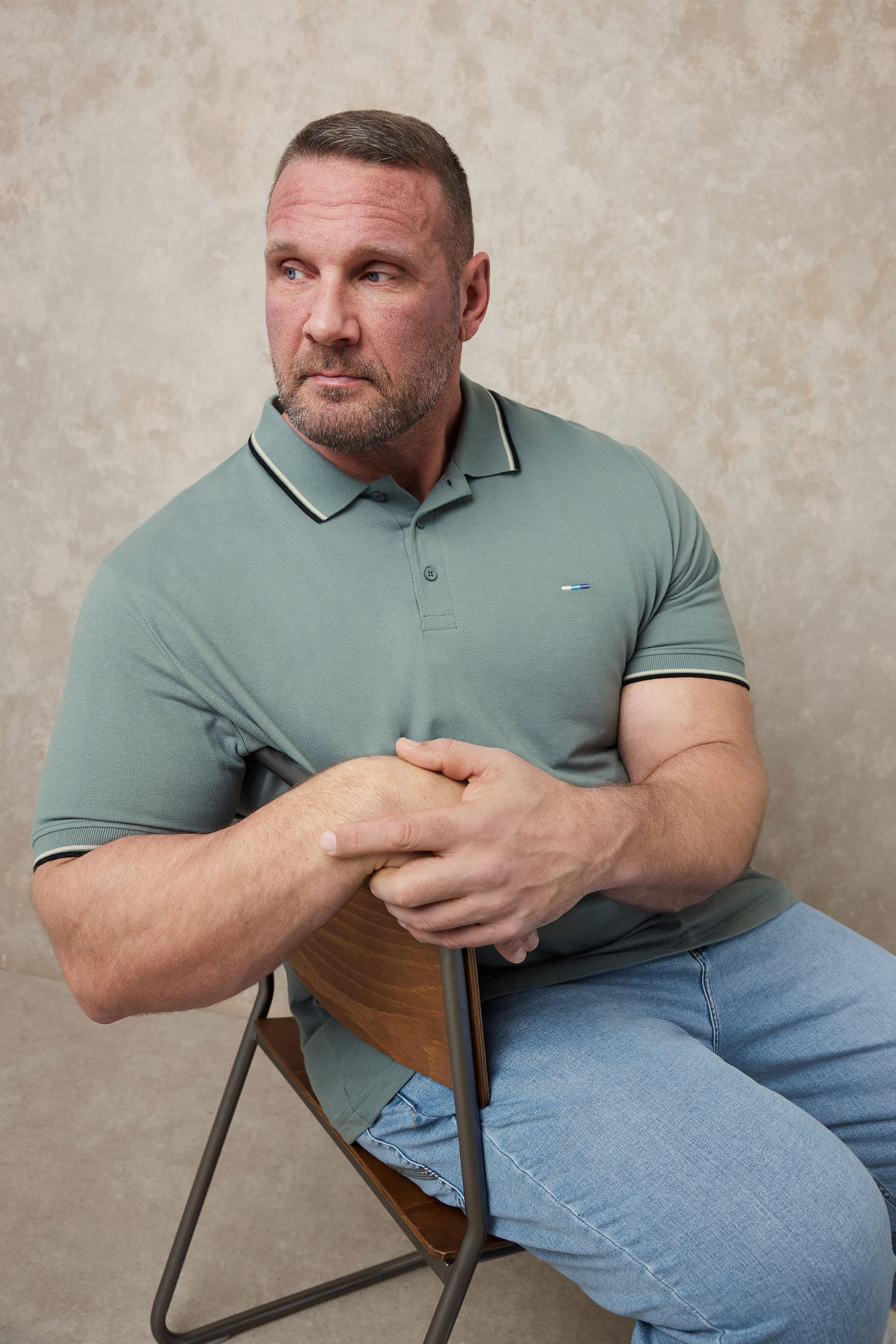 BadRhino Big & Tall Green & Blue Tipped Polo Shirt | BadRhino 6