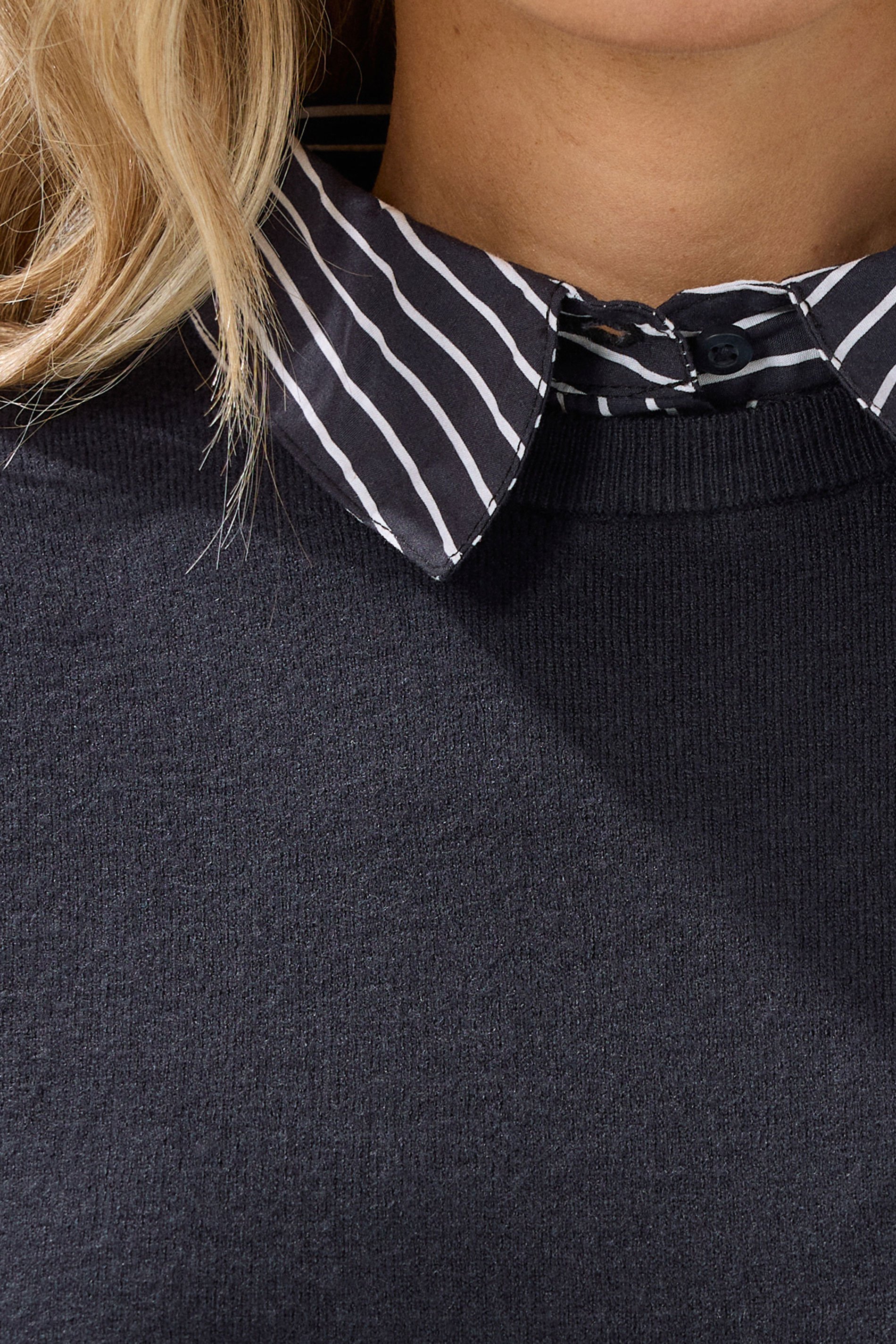 LTS Tall Navy Blue 2 In 1 Jumper Shirt | Long Tall Sally 5