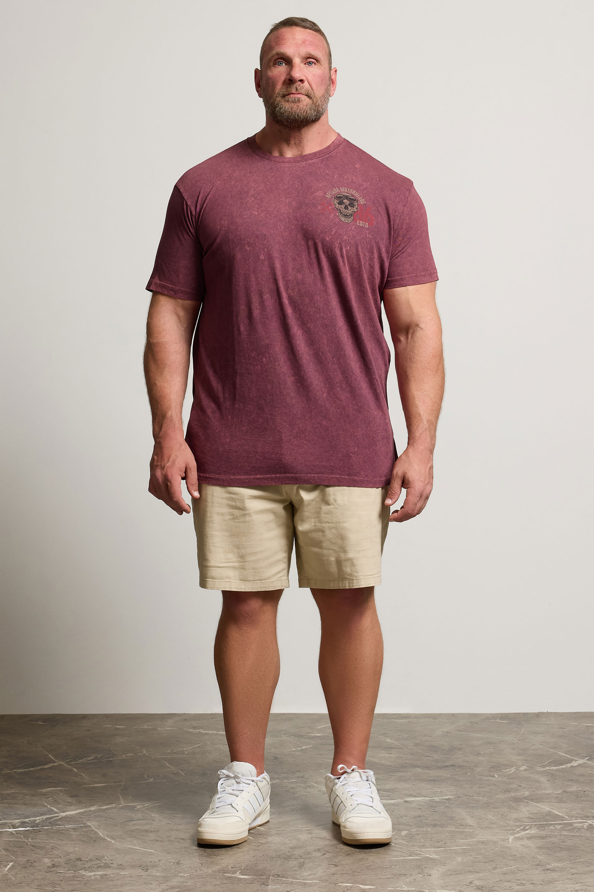 BadRhino Big & Tall Red Acid Wash 'Nevada Motorheads' Slogan T-Shirt | BadRhino 3