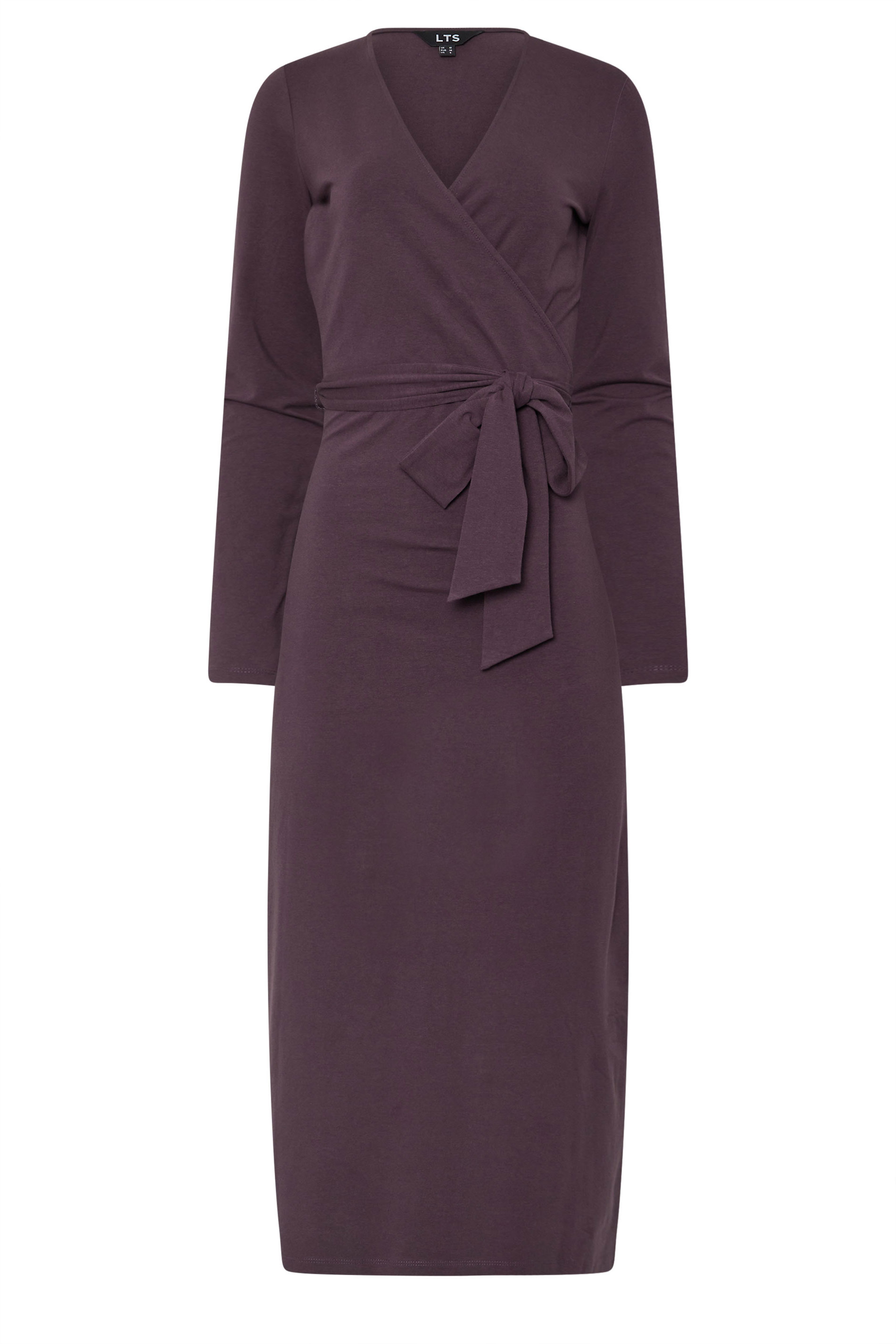 LTS Tall Dark Purple Wrap Midi Dress | Long Tall Sally 5
