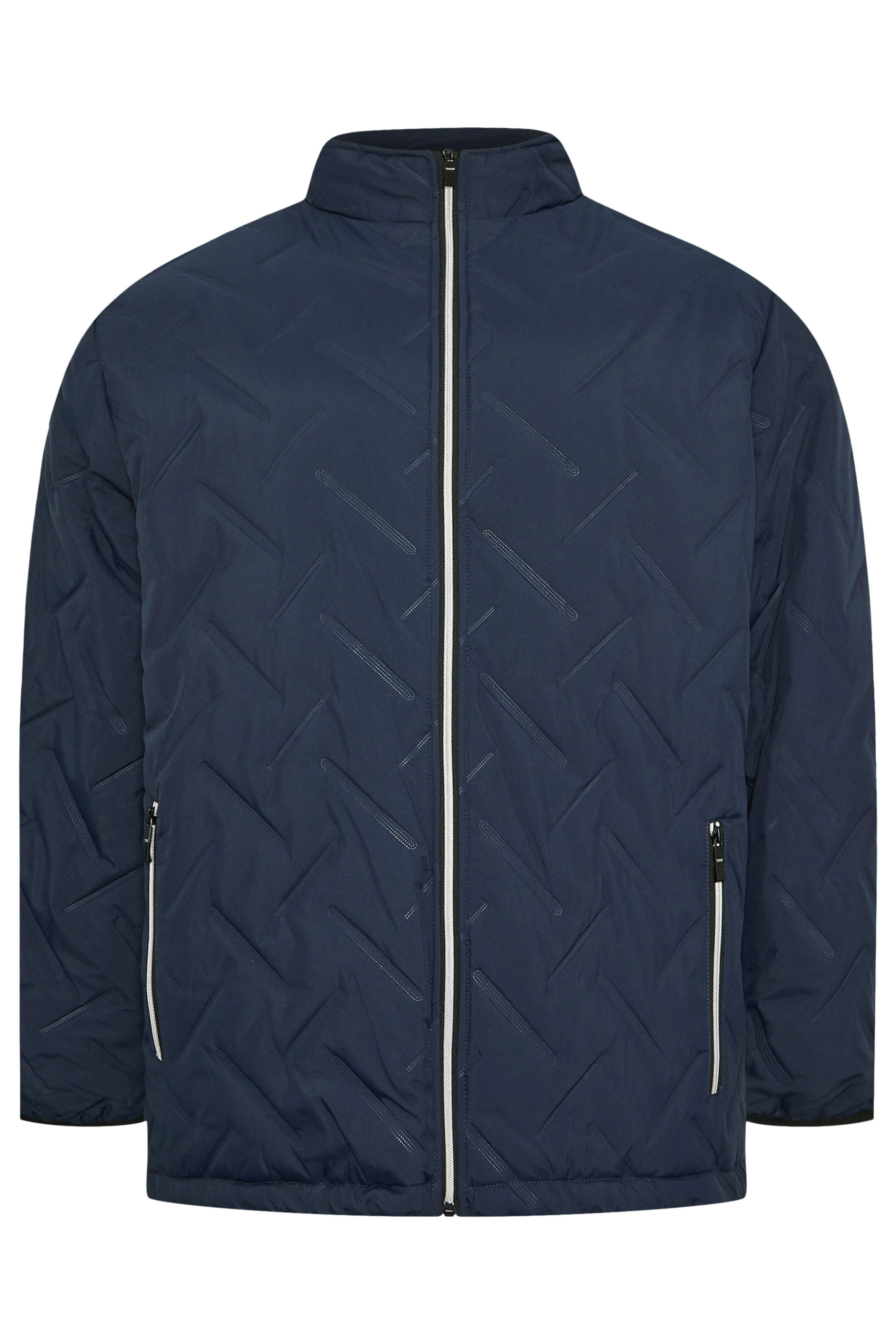 D555 Big & Tall Navy Blue Quilted Padded Jacket | BadRhino 4